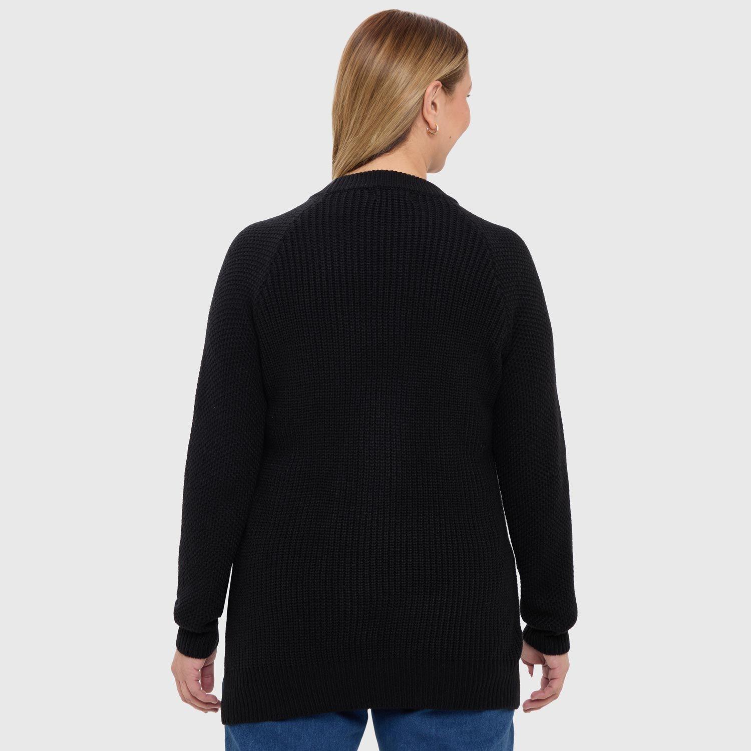 Sweater Mujer Calado Casual Negro-2