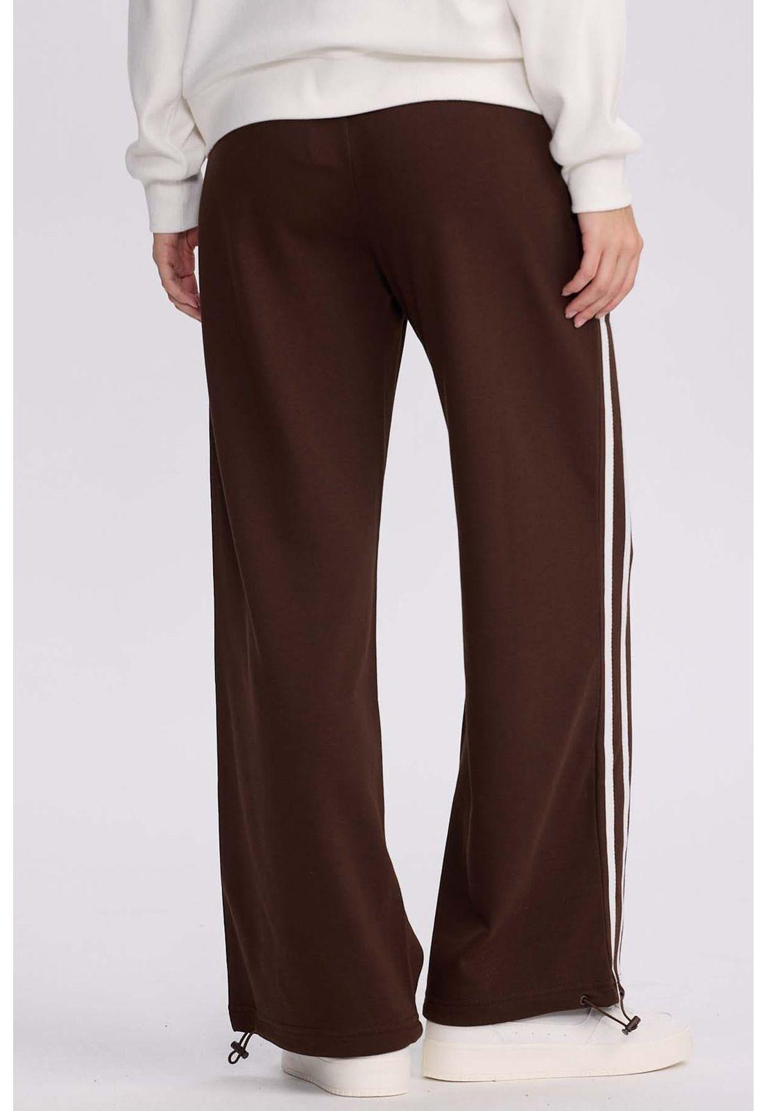 Pantalón Buzo Mujer Líneas Café-2