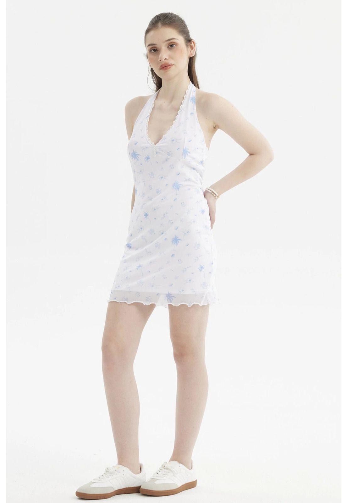 Vestido Mujer Corto Blanco - ll-7