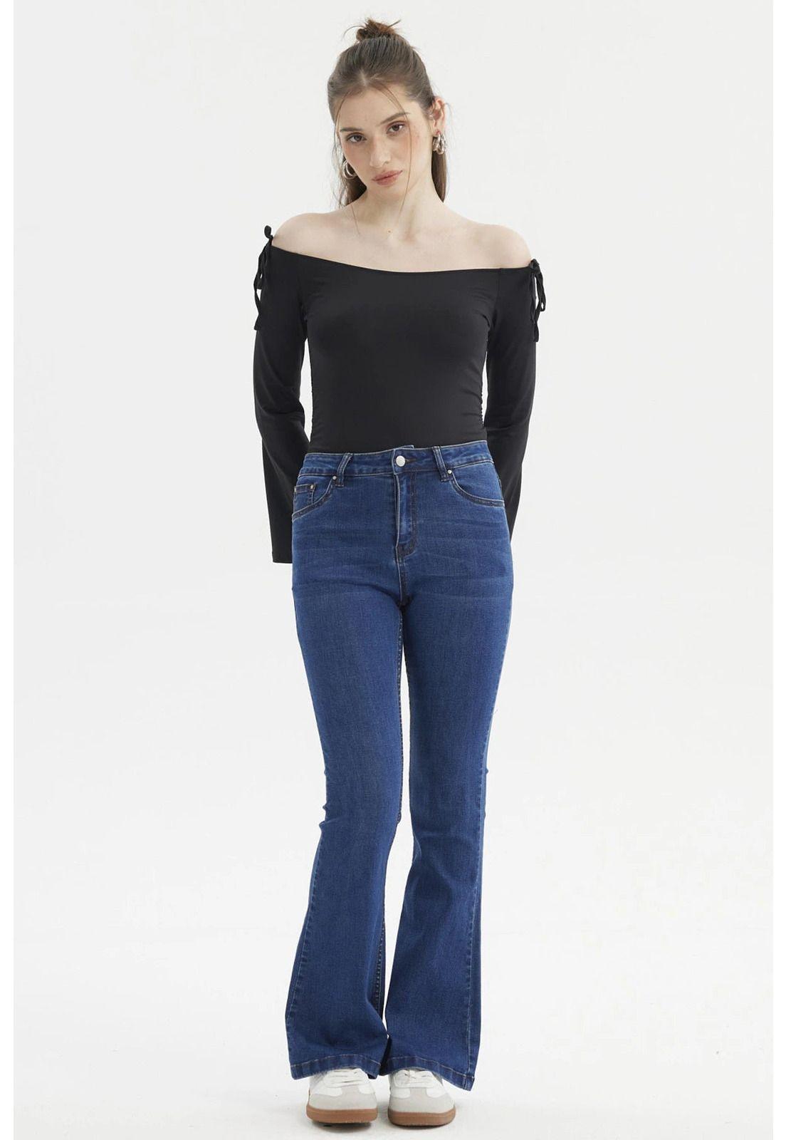 Polera Mujer Bardot Hombros Negro-3