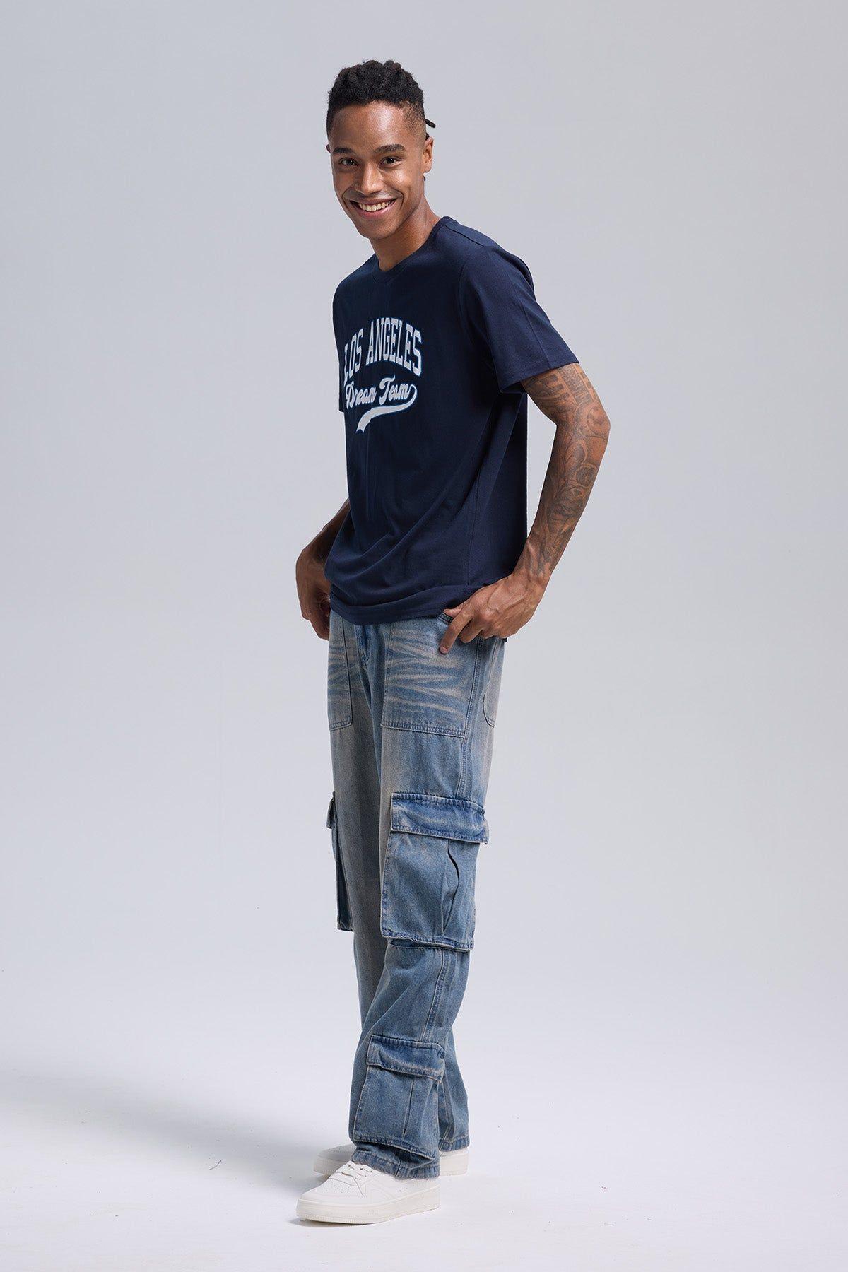 Jeans Hombre Cargo Lavado Azul Retro-3