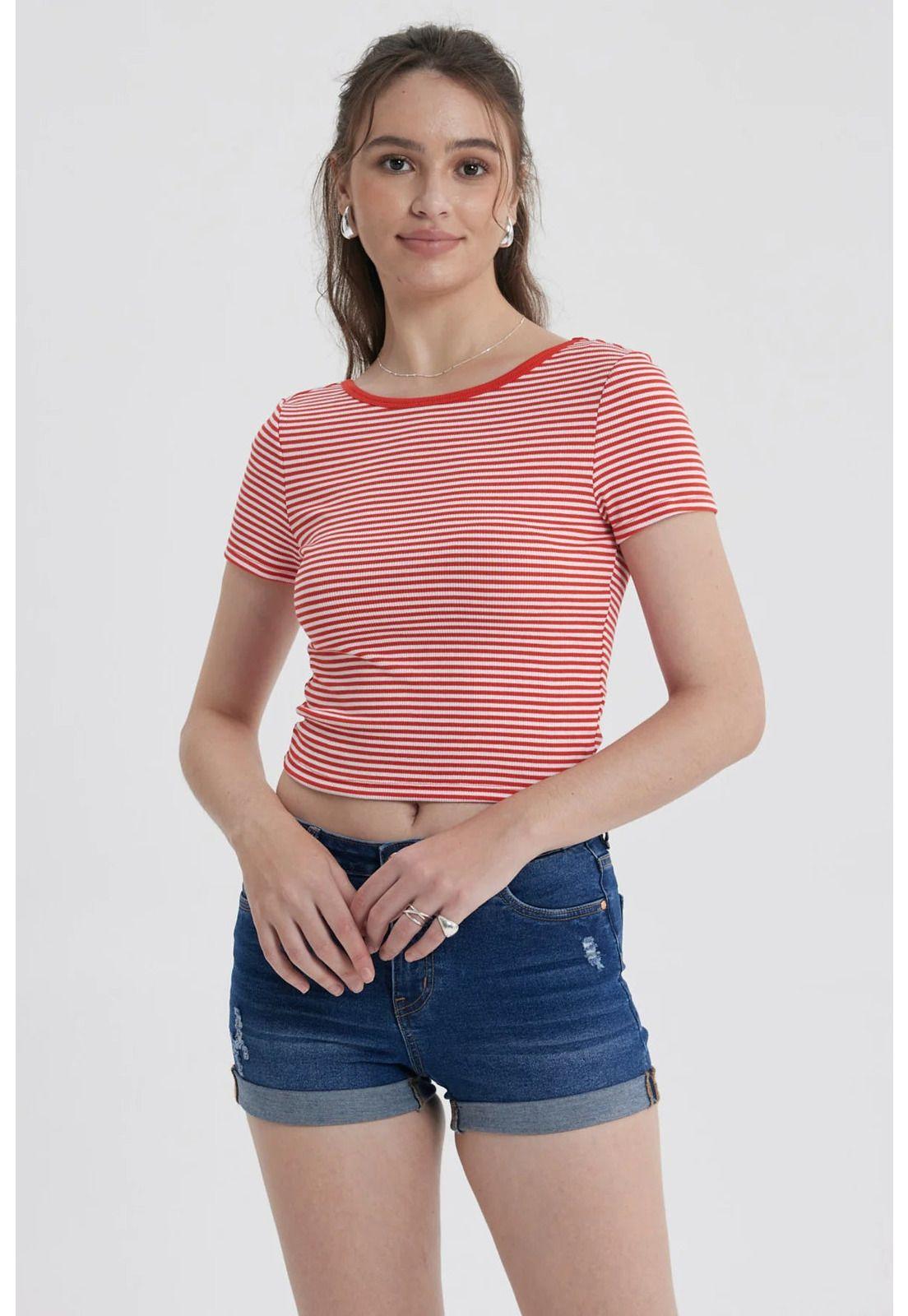 Polera Mujer Abertura Espalda Rojo-0