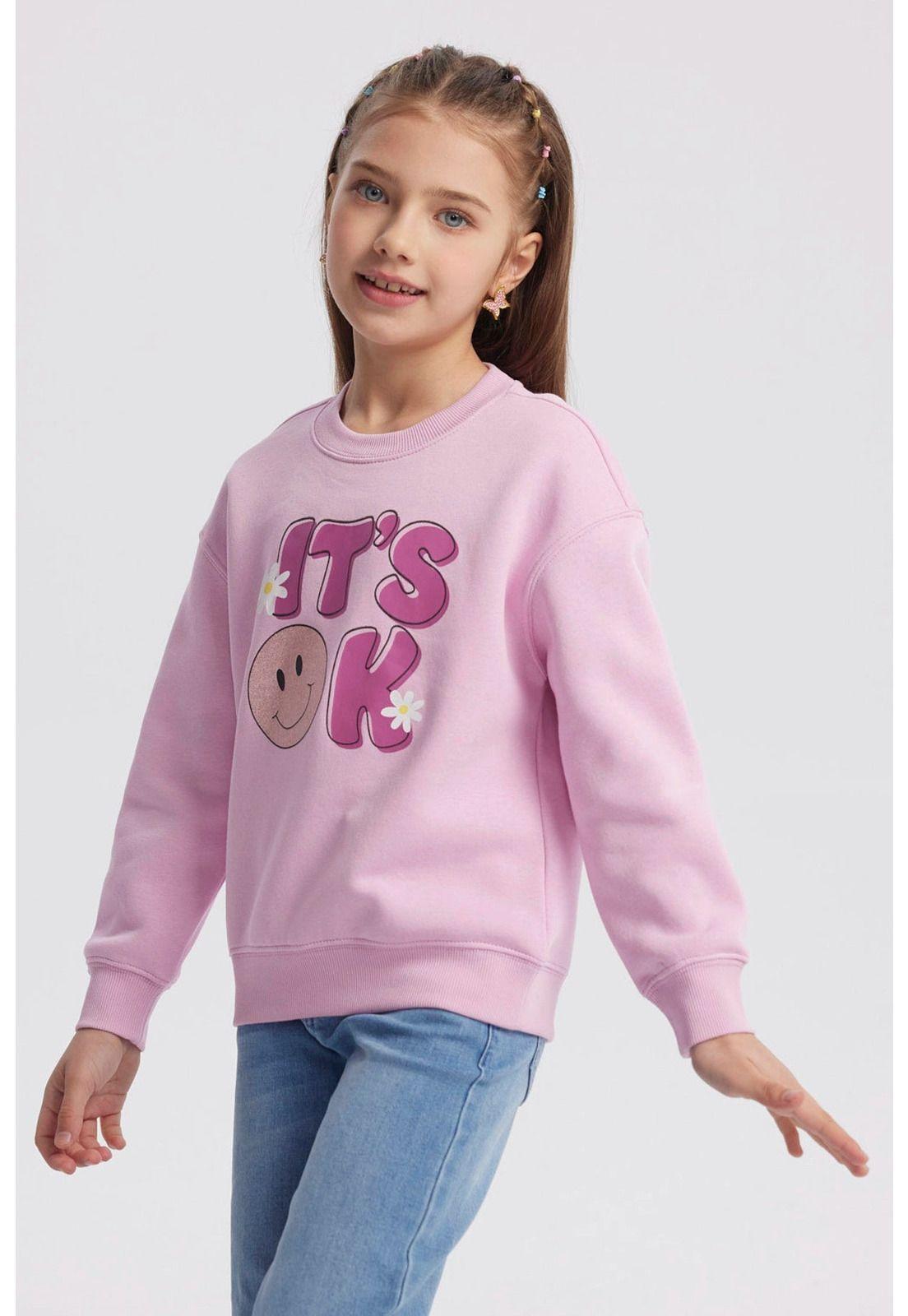 Polerón Niña Básico Print Rosado - ll-1