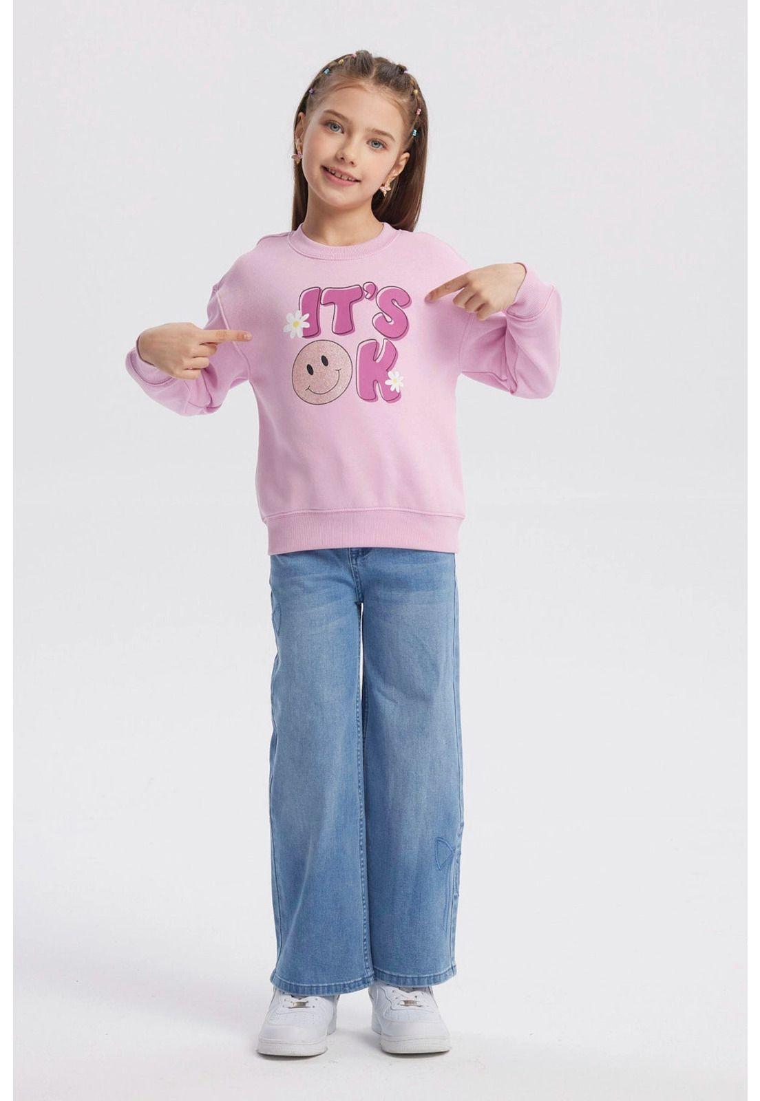 Polerón Niña Básico Print Rosado - ll-3