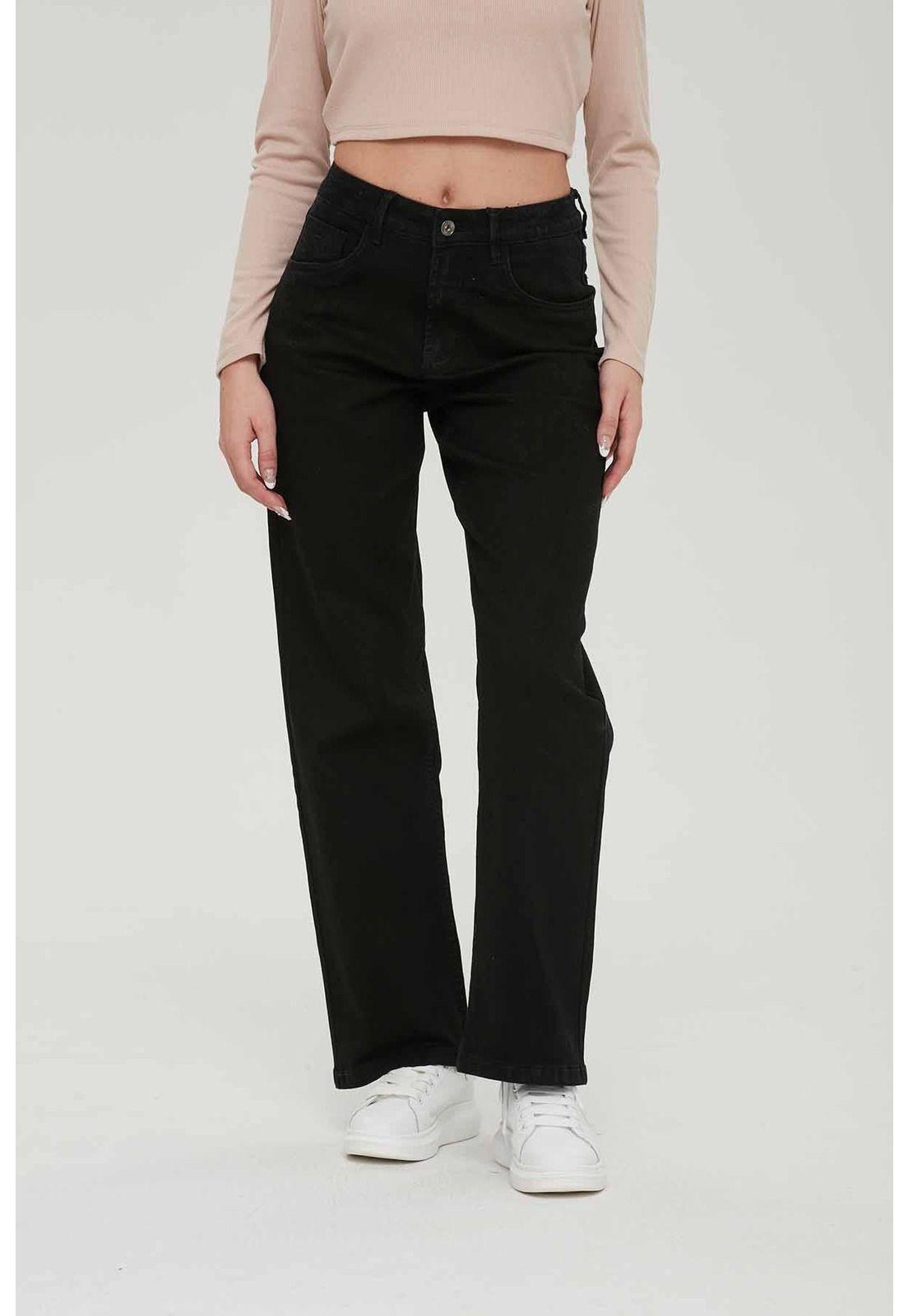 Jeans Mujer Wide Leg Wide Leg Negro-0