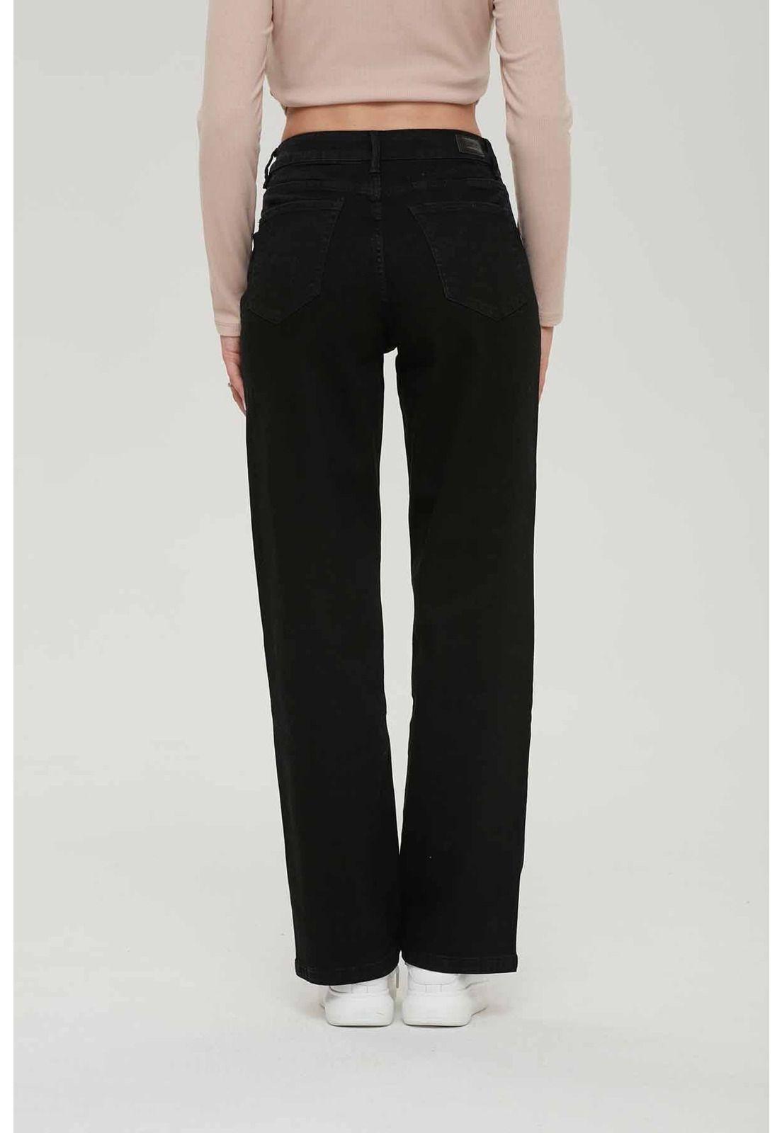 Jeans Mujer Wide Leg Wide Leg Negro-2