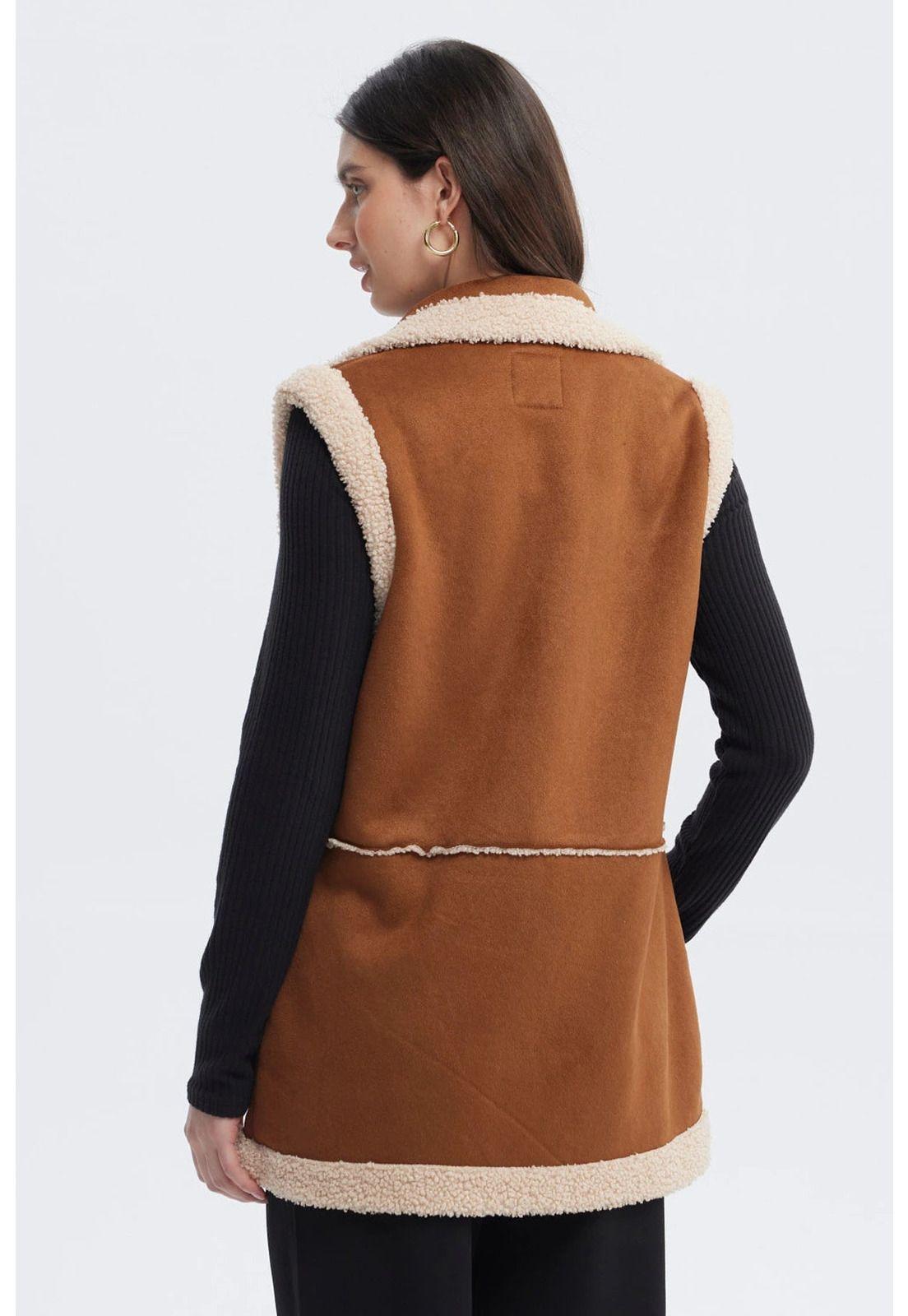 Chaqueta Mujer Slim Camel-2