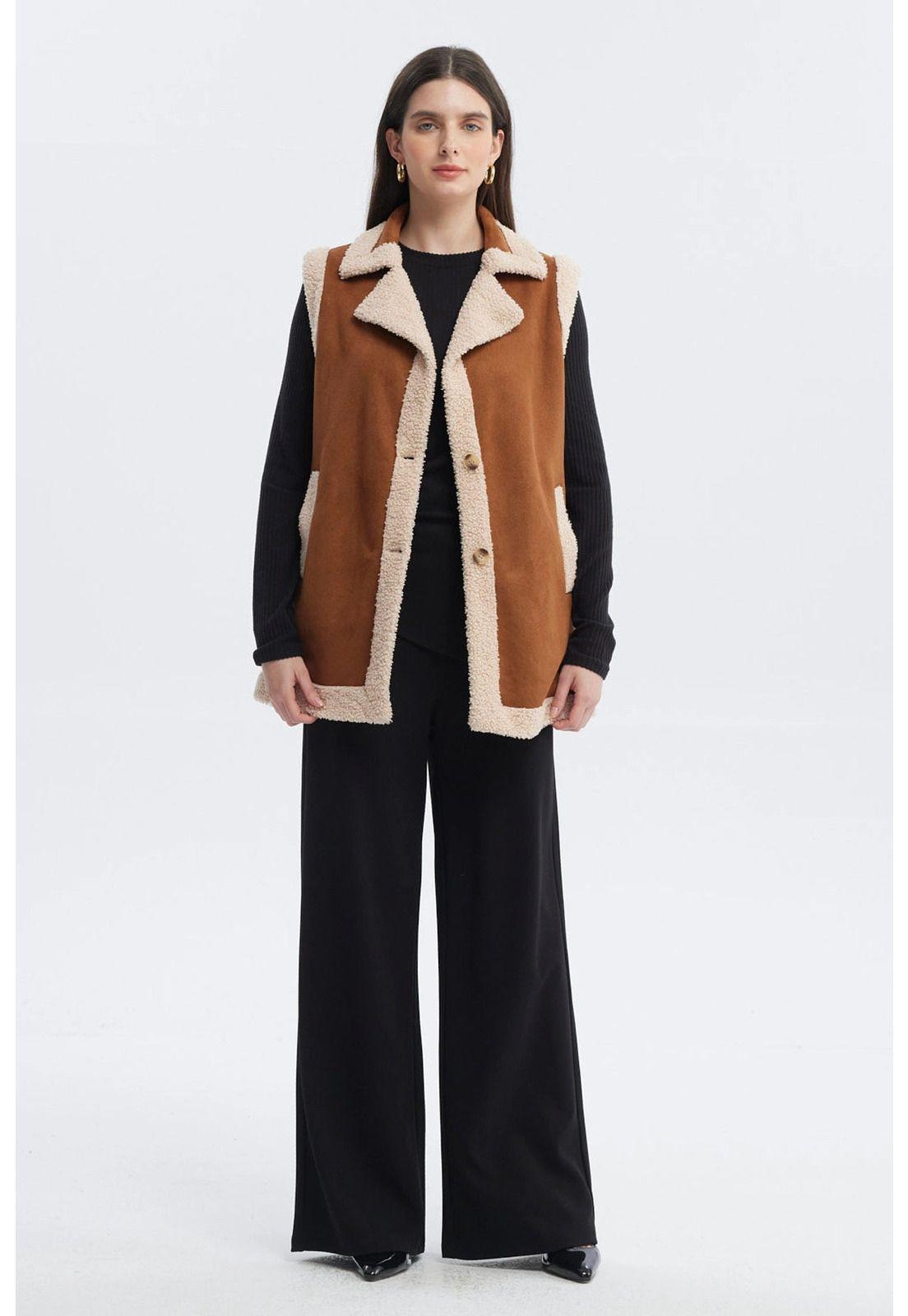 Chaqueta Mujer Slim Camel-3