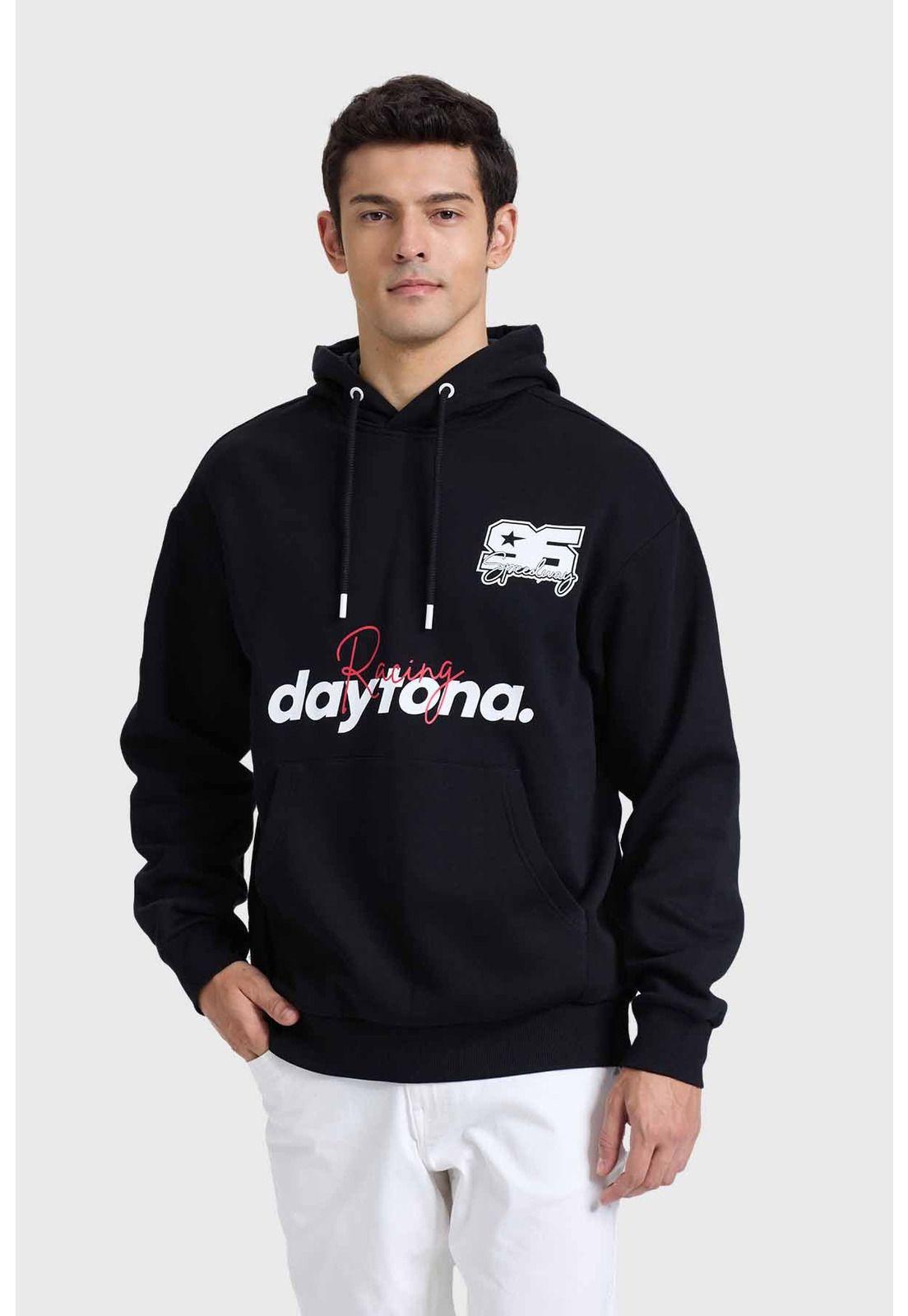 Polerón Hombre Hoodie Racing Negro-0