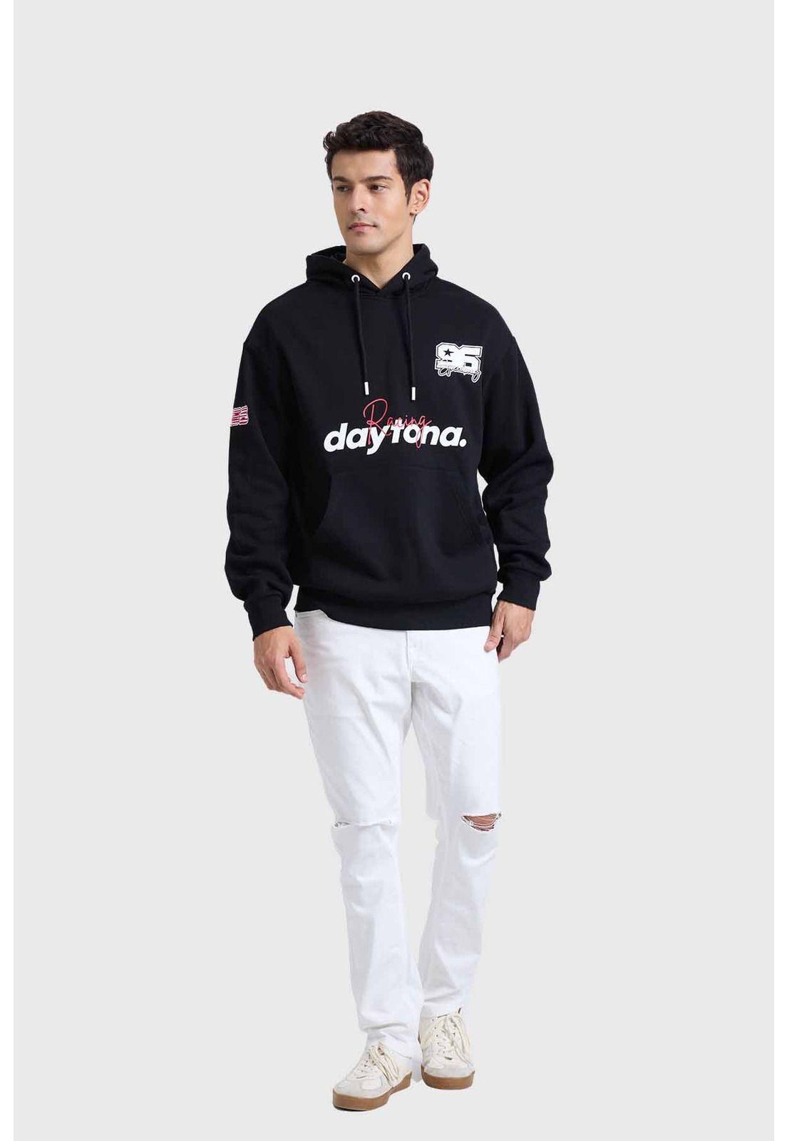 Polerón Hombre Hoodie Racing Negro-3