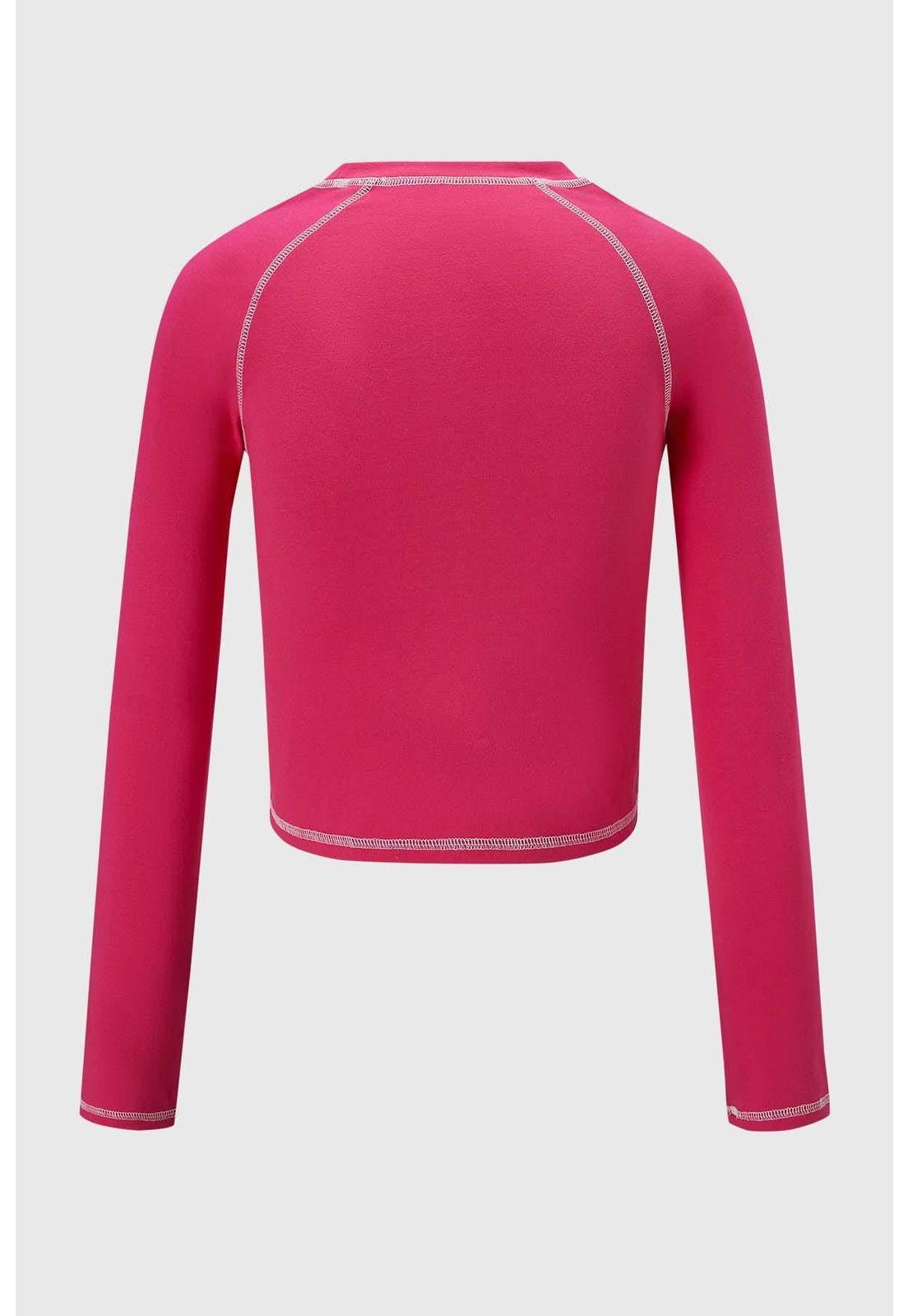 Polera Niña Estampado Fucsia-1