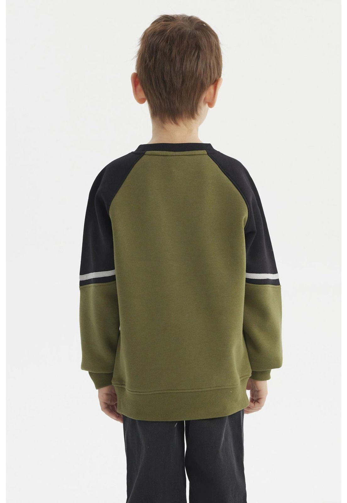 Polerón Niño Slim Verde Militar-2