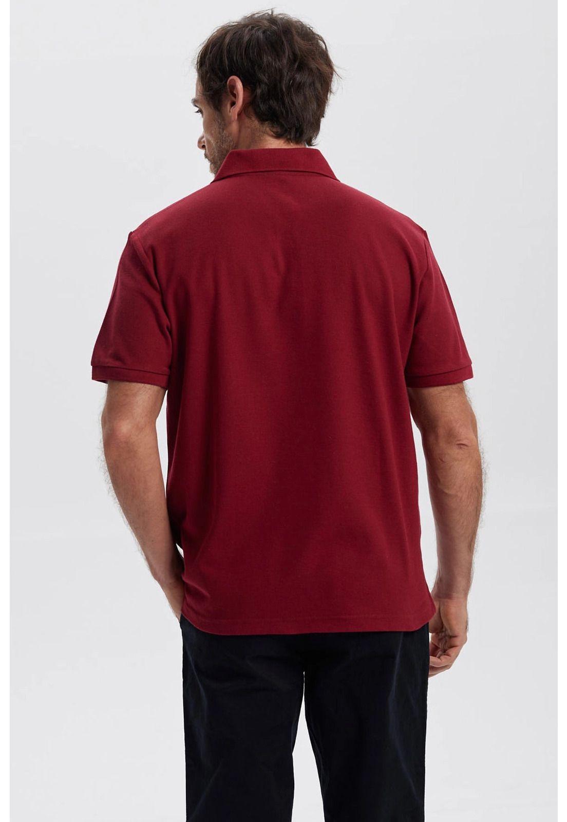 Polera Hombre Piqué Básica Lisa Burdeo - ll-2