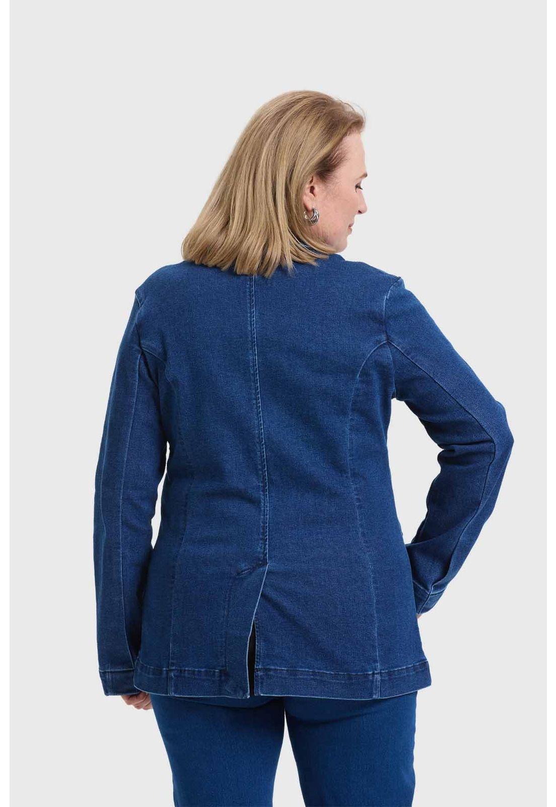 Blazer Mujer Abotonado Azul-2