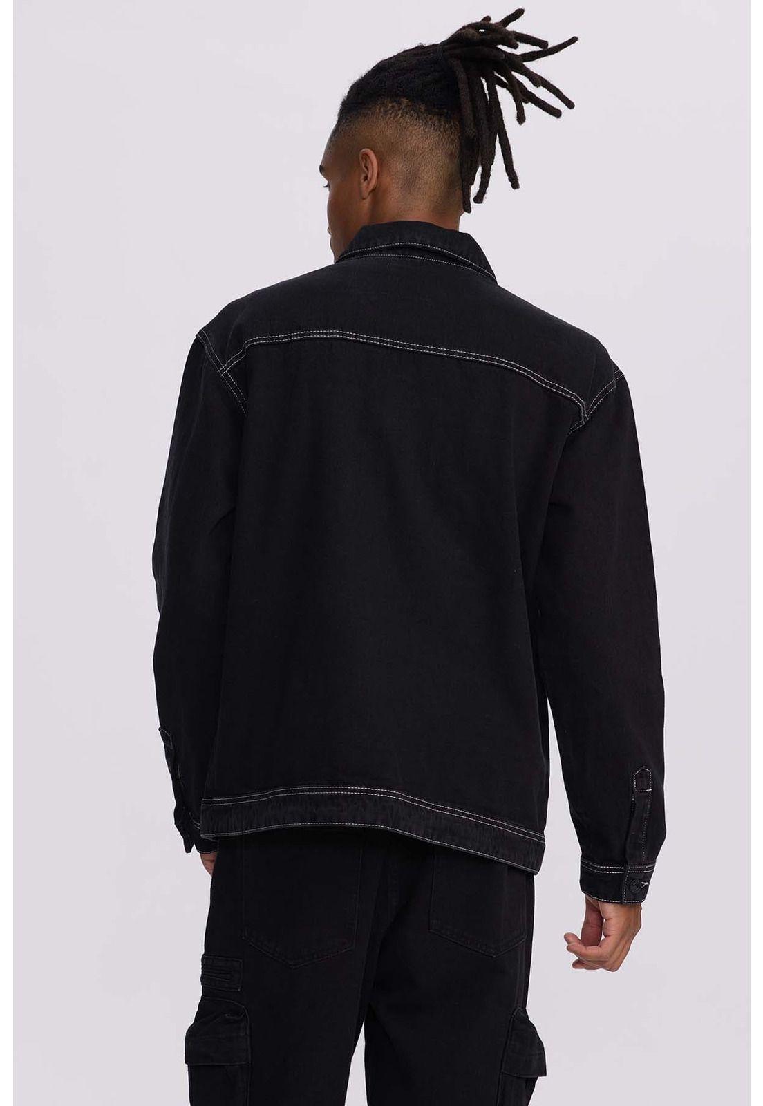 Chaqueta Hombre Doble Bolsillo Negro-2