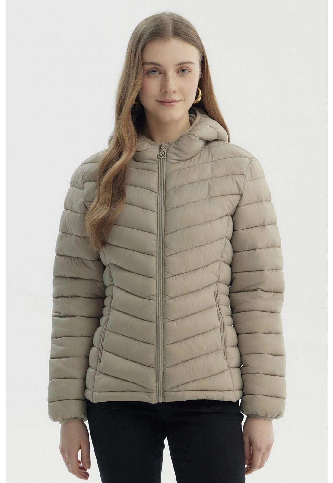 Parka Mujer Corta Plummy Cortes Beige-0