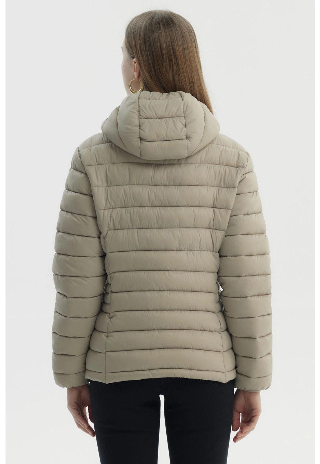 Parka Mujer Corta Plummy Cortes Beige-2