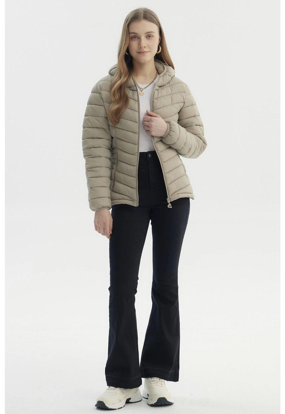 Parka Mujer Corta Plummy Cortes Beige-3