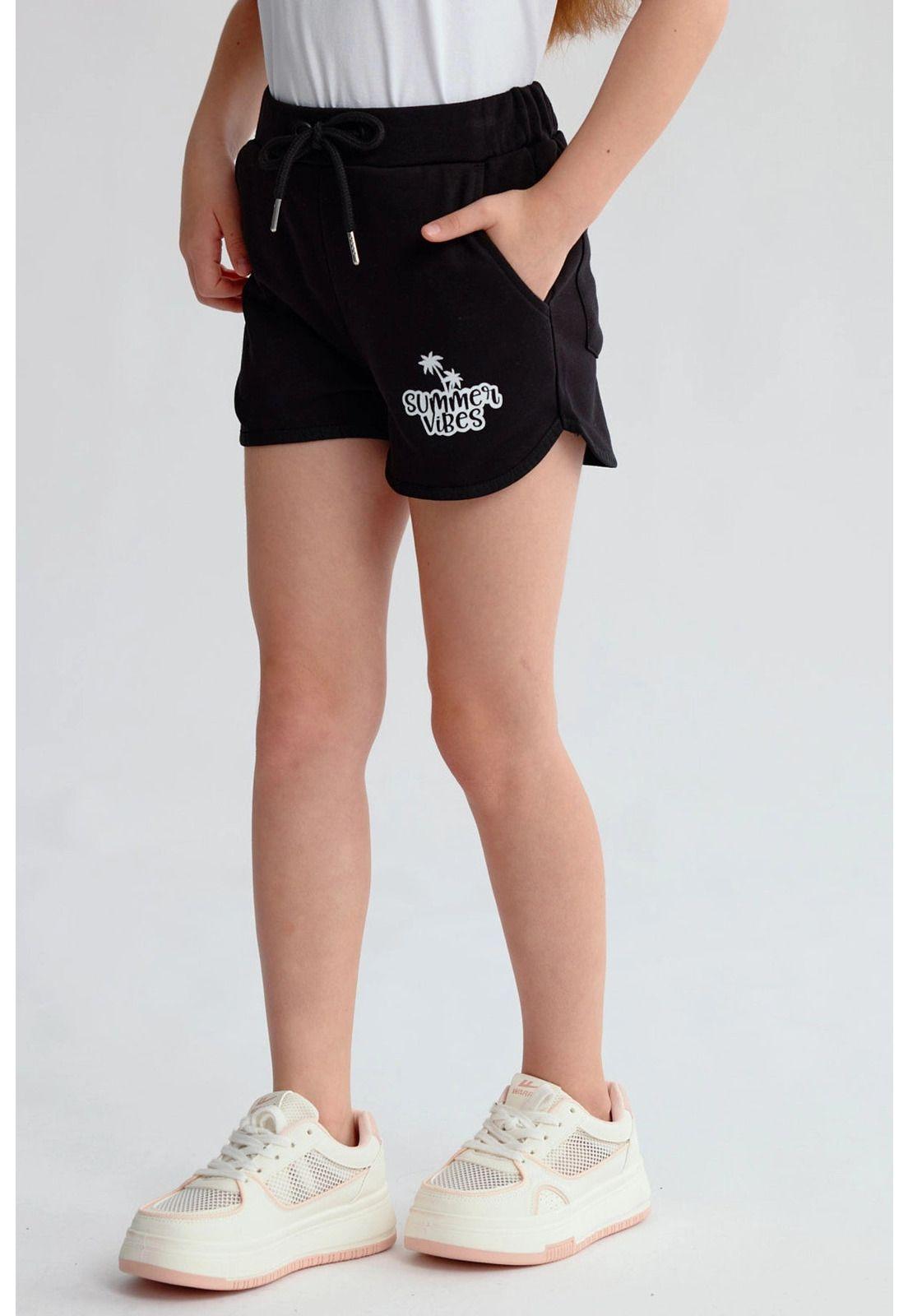 Short Niña Mini Print Negro - ll-1