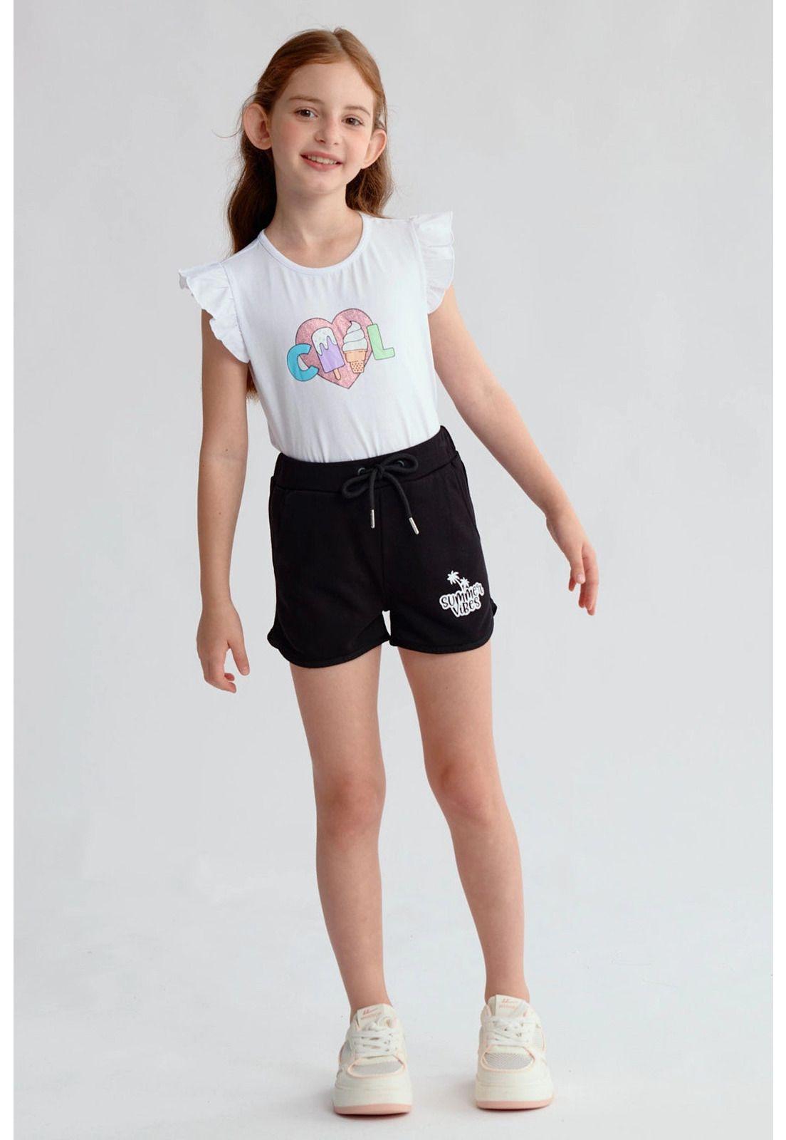 Short Niña Mini Print Negro - ll-3
