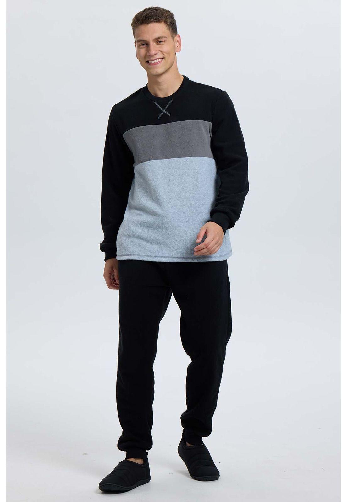 Pijama Hombre Cr Polar Gris-0