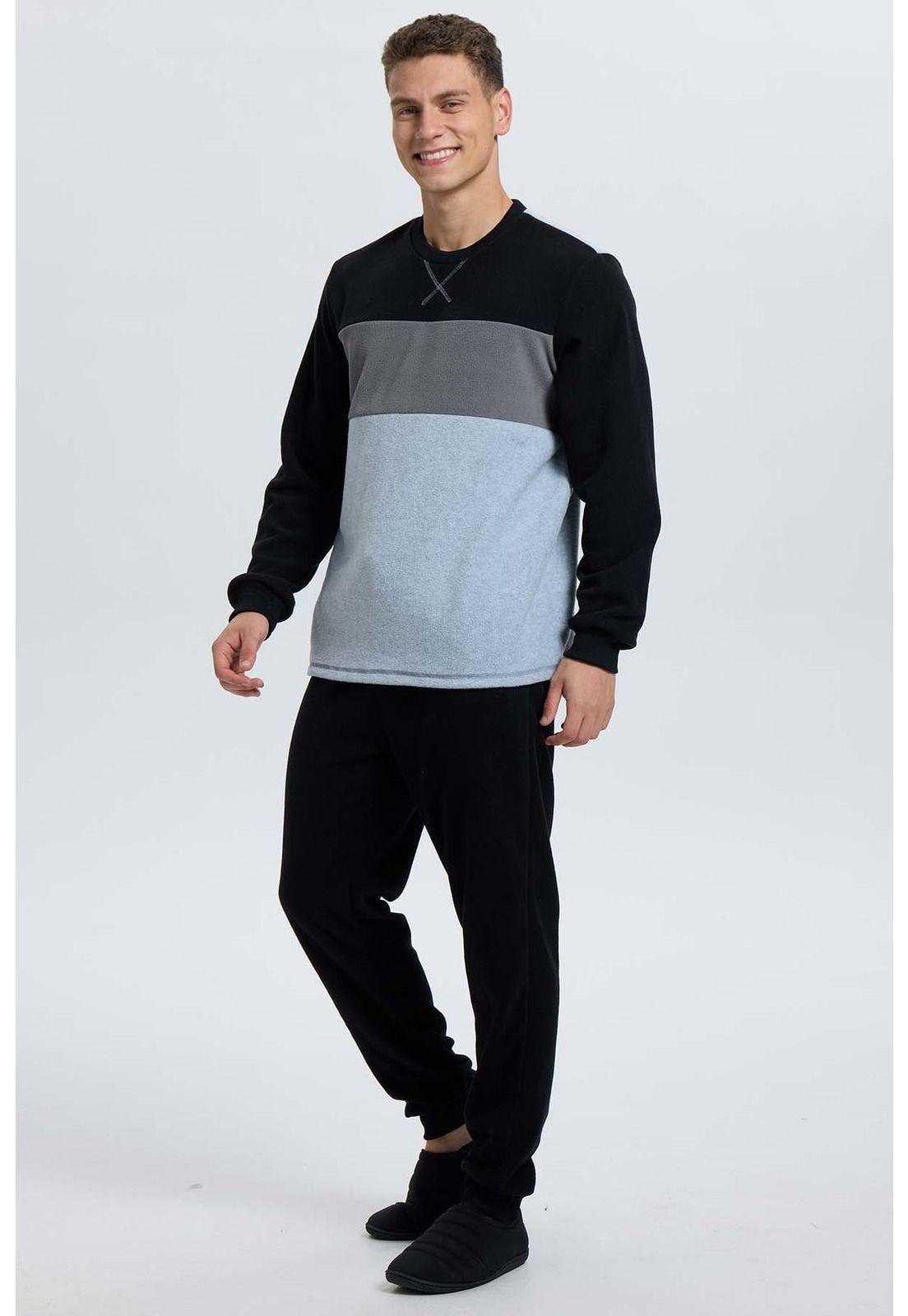 Pijama Hombre Cr Polar Gris-1