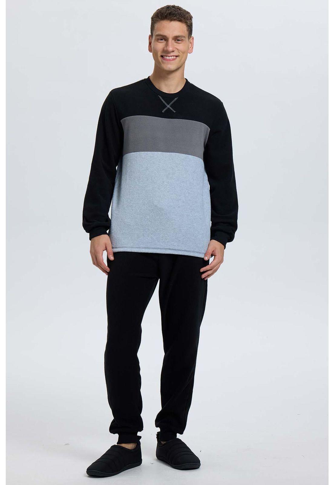 Pijama Hombre Cr Polar Gris-3