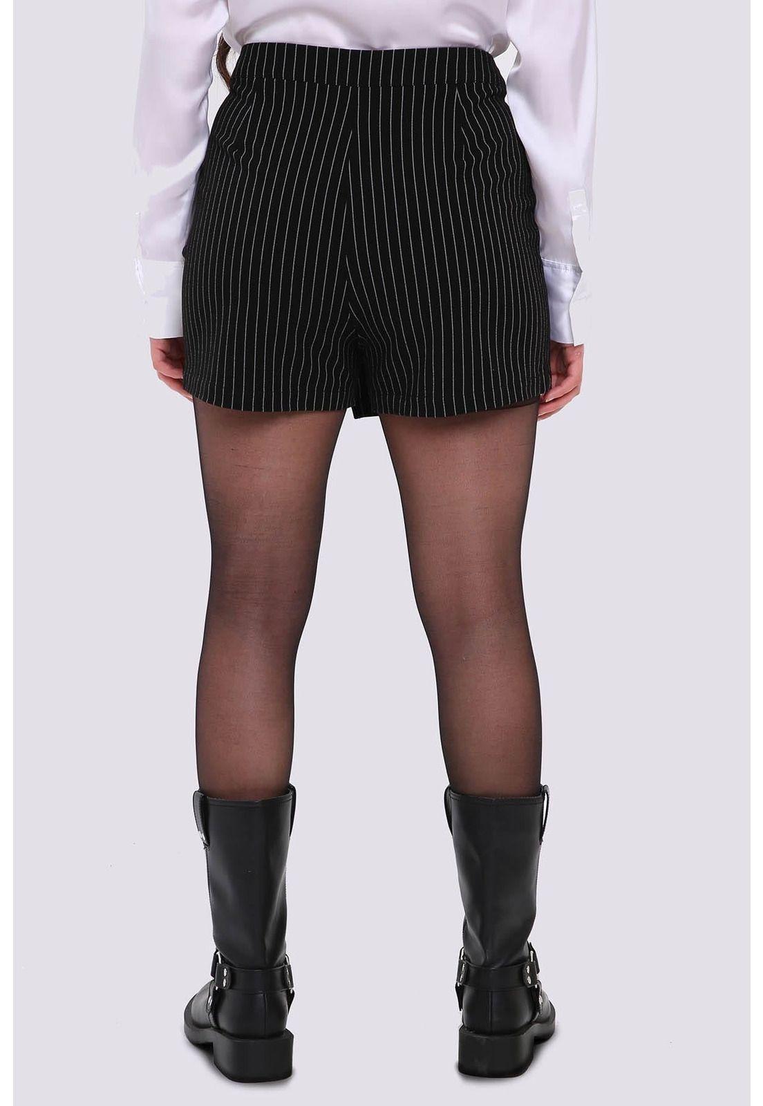 Falda Mujer Listada Negro-2