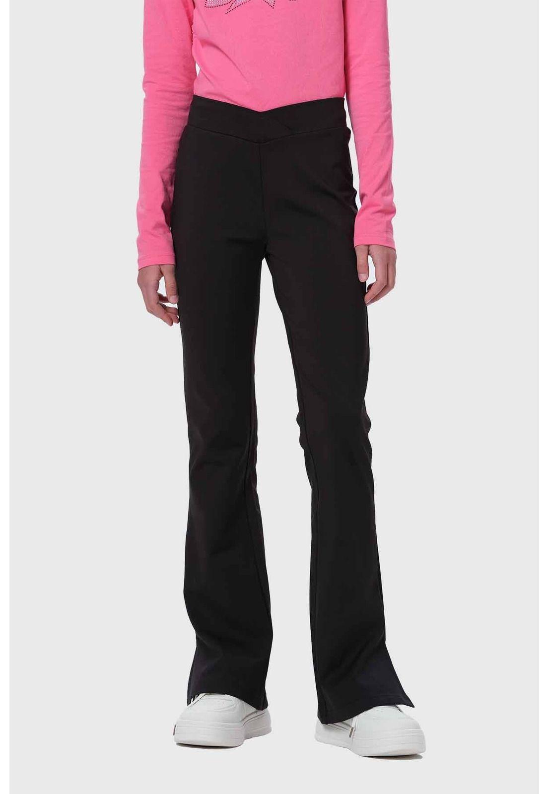 Calza Niña Flare Tiro Alto Negro-0