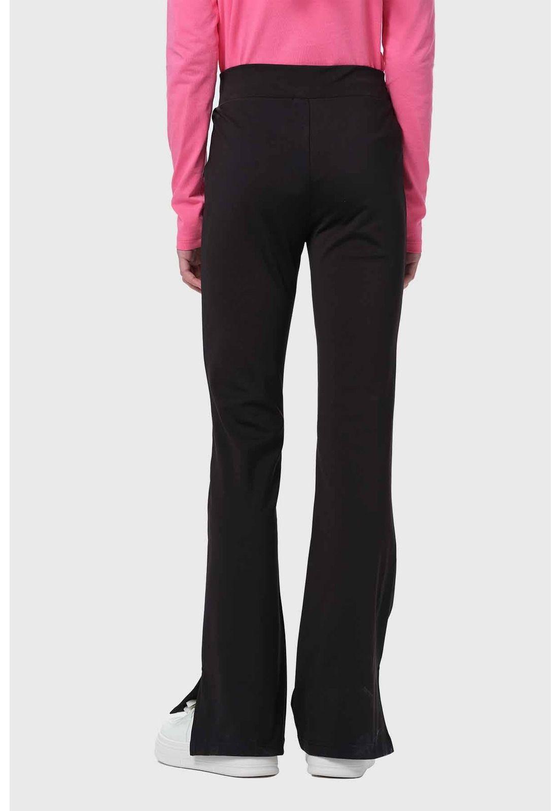 Calza Niña Flare Tiro Alto Negro-2