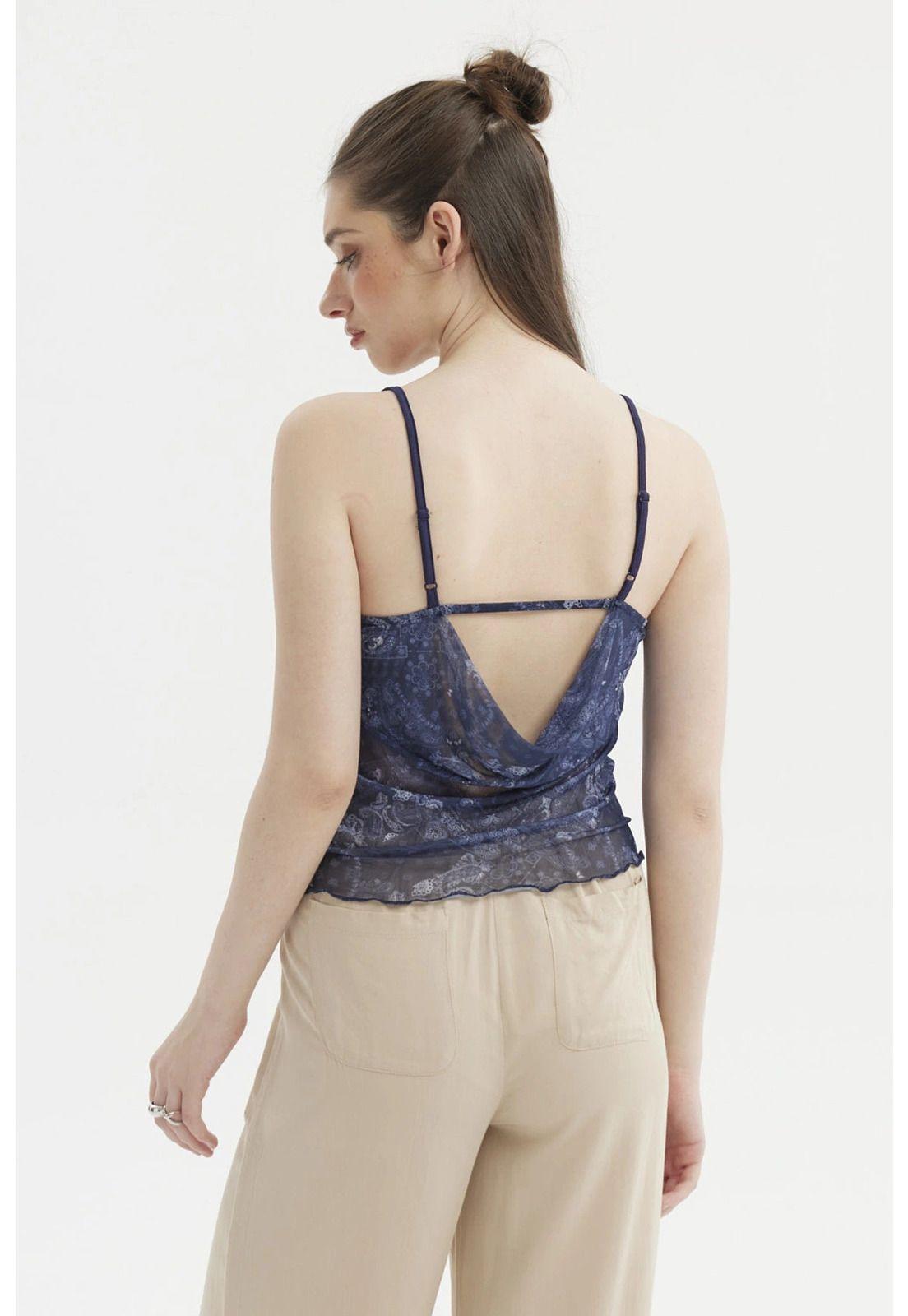 Peto Mujer Diseño En Espalda Azul Oscuro-2