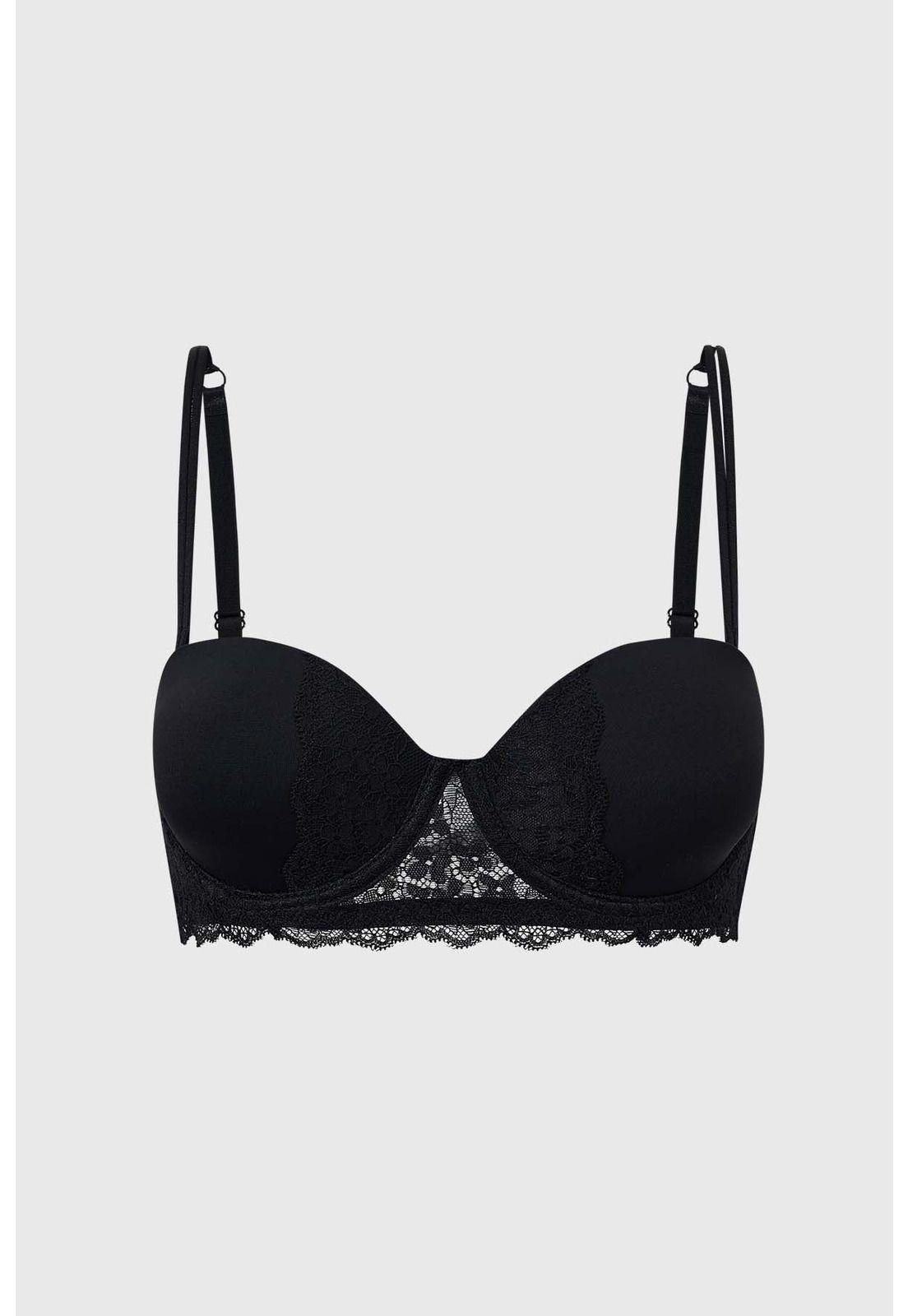 Sostén Mujer Copa Soft Detalle Encaje Negro - lll-0