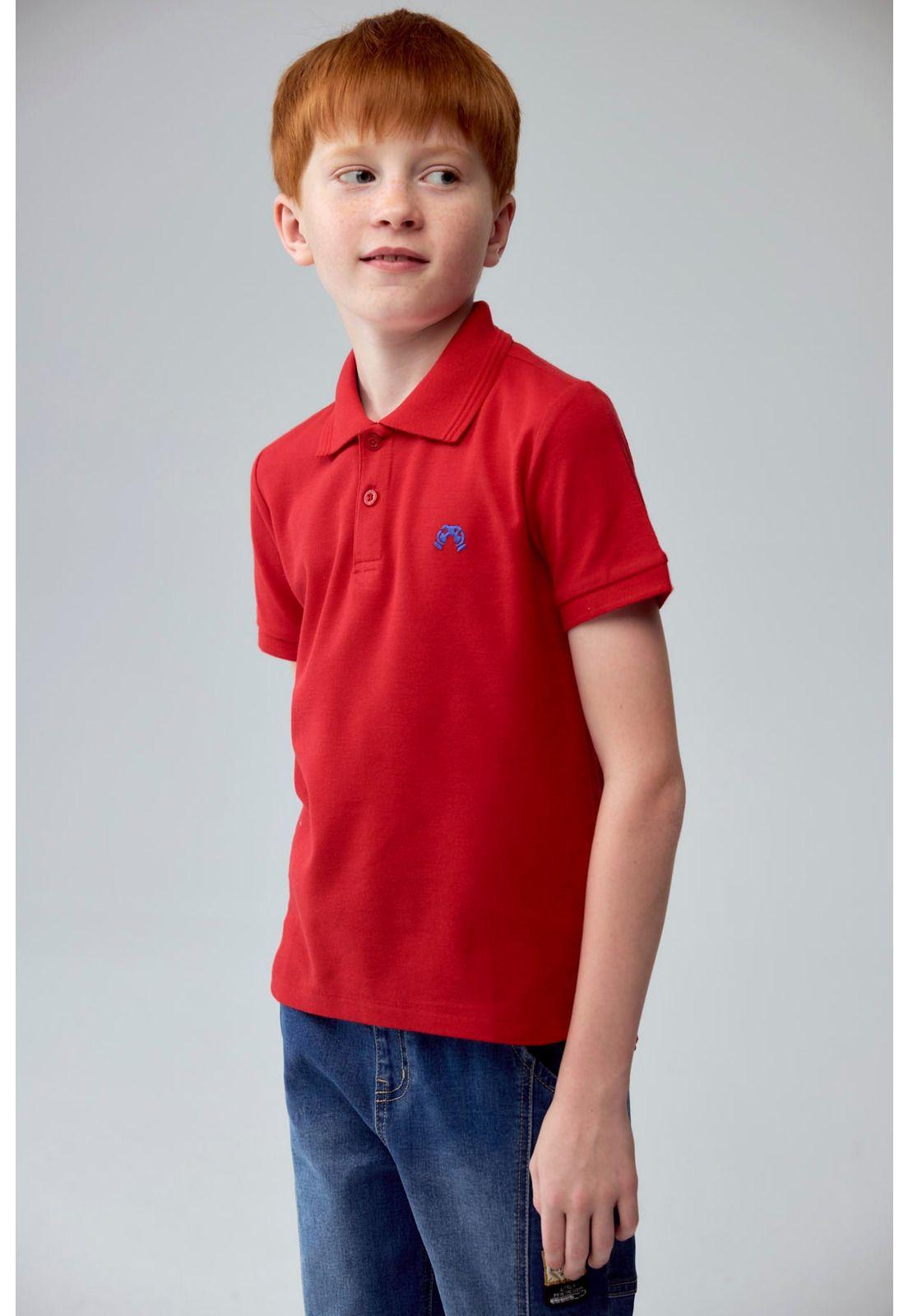 Polera Niño Piqué Básica Rojo-0