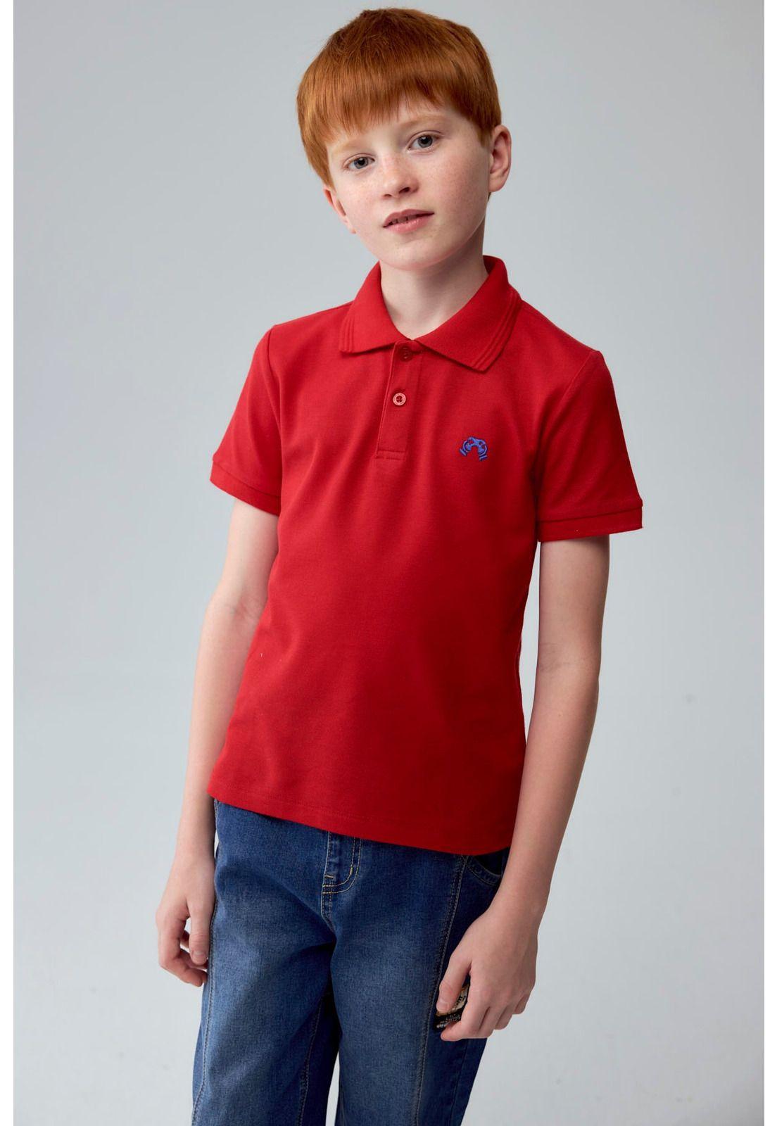 Polera Niño Piqué Básica Rojo-1