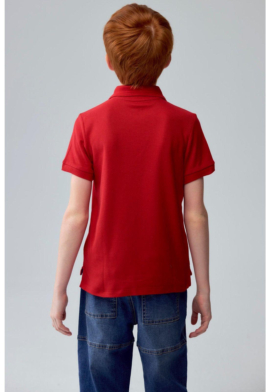 Polera Niño Piqué Básica Rojo-2