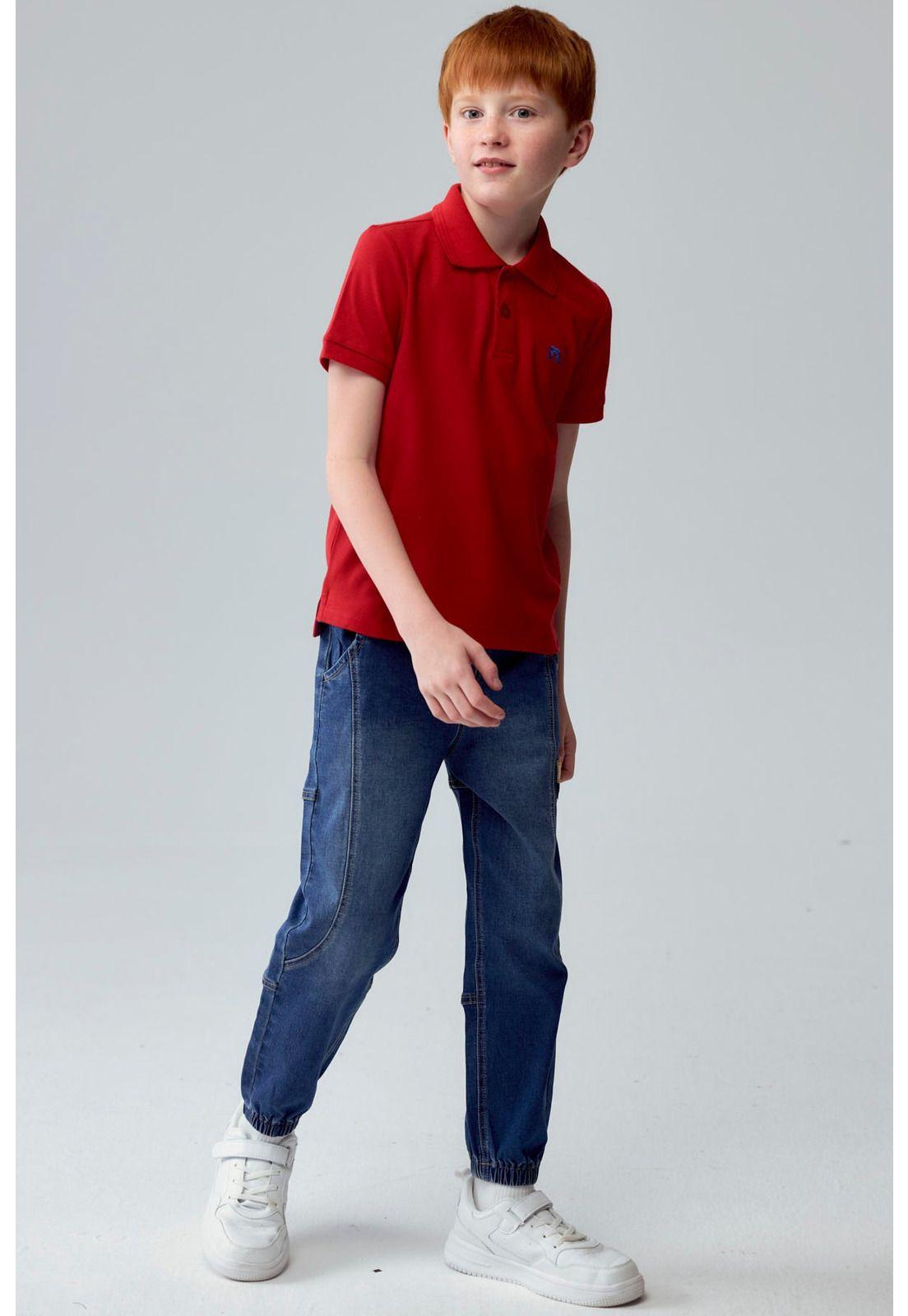 Polera Niño Piqué Básica Rojo-3