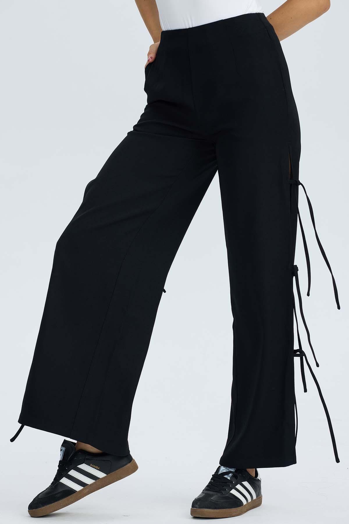 Pantalón Mujer Lacitos Negro-1
