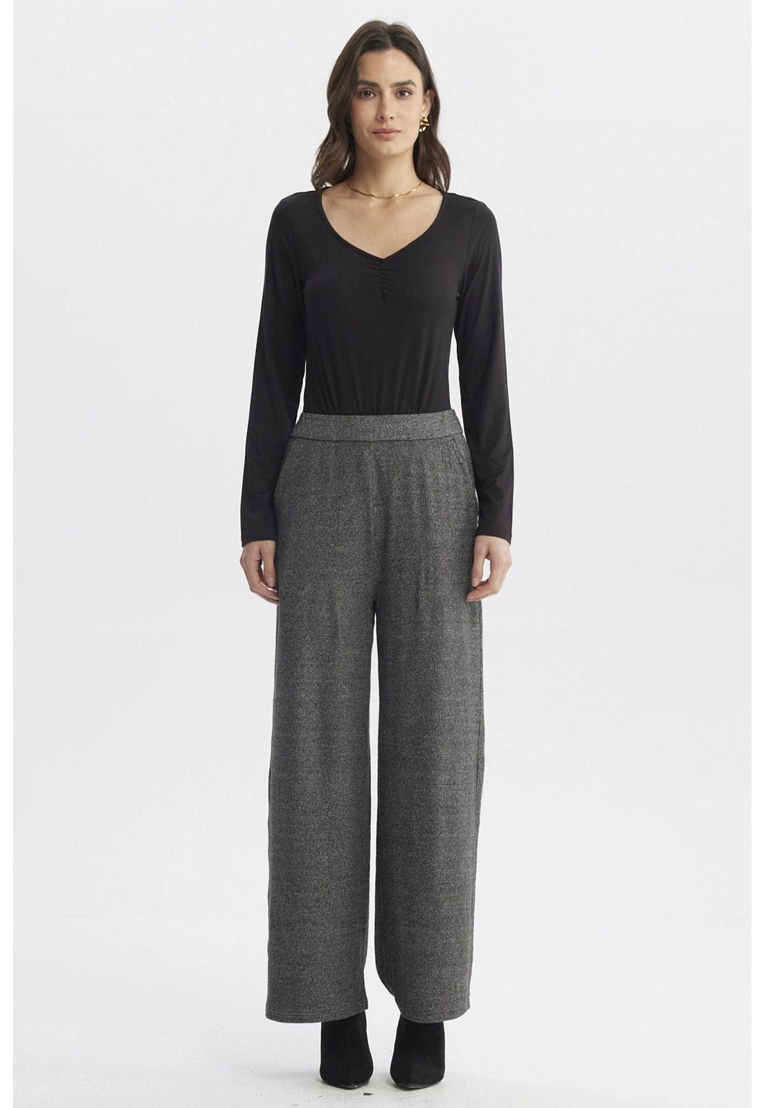 Polera Mujer Ajustado Cuello V Negro - ll-3