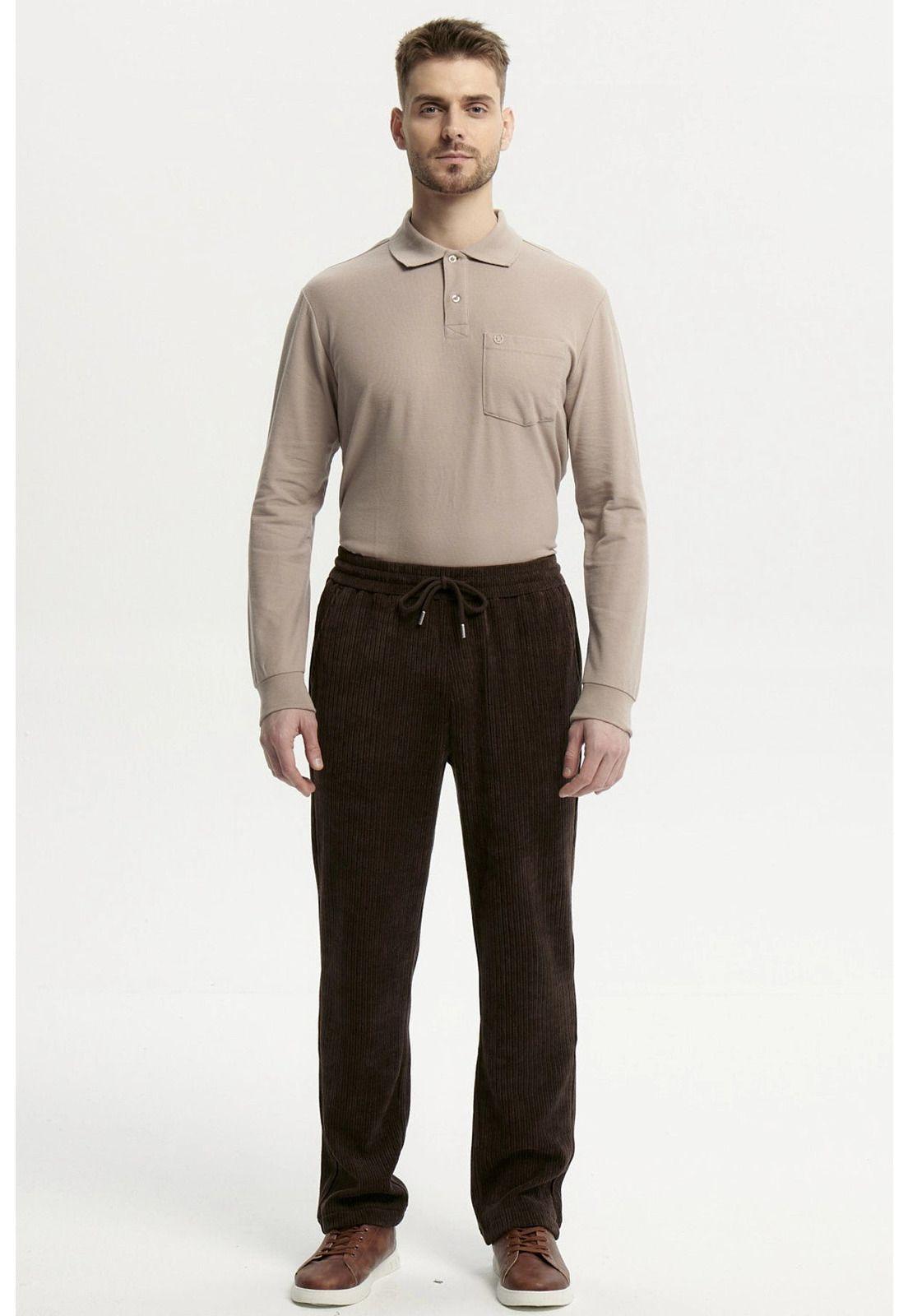 Pantalón Buzo Hombre Calce Recto Chocolate - ll-3