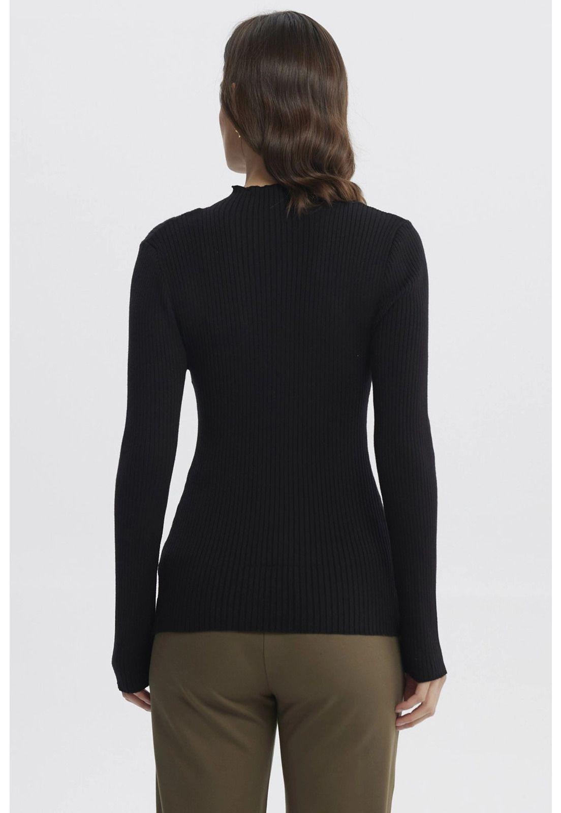 Sweater Mujer Ajustado Negro - lV-2