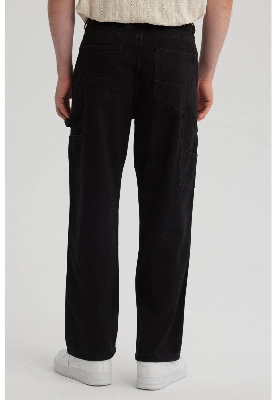 Jeans Hombre Recto Moda Negro-2