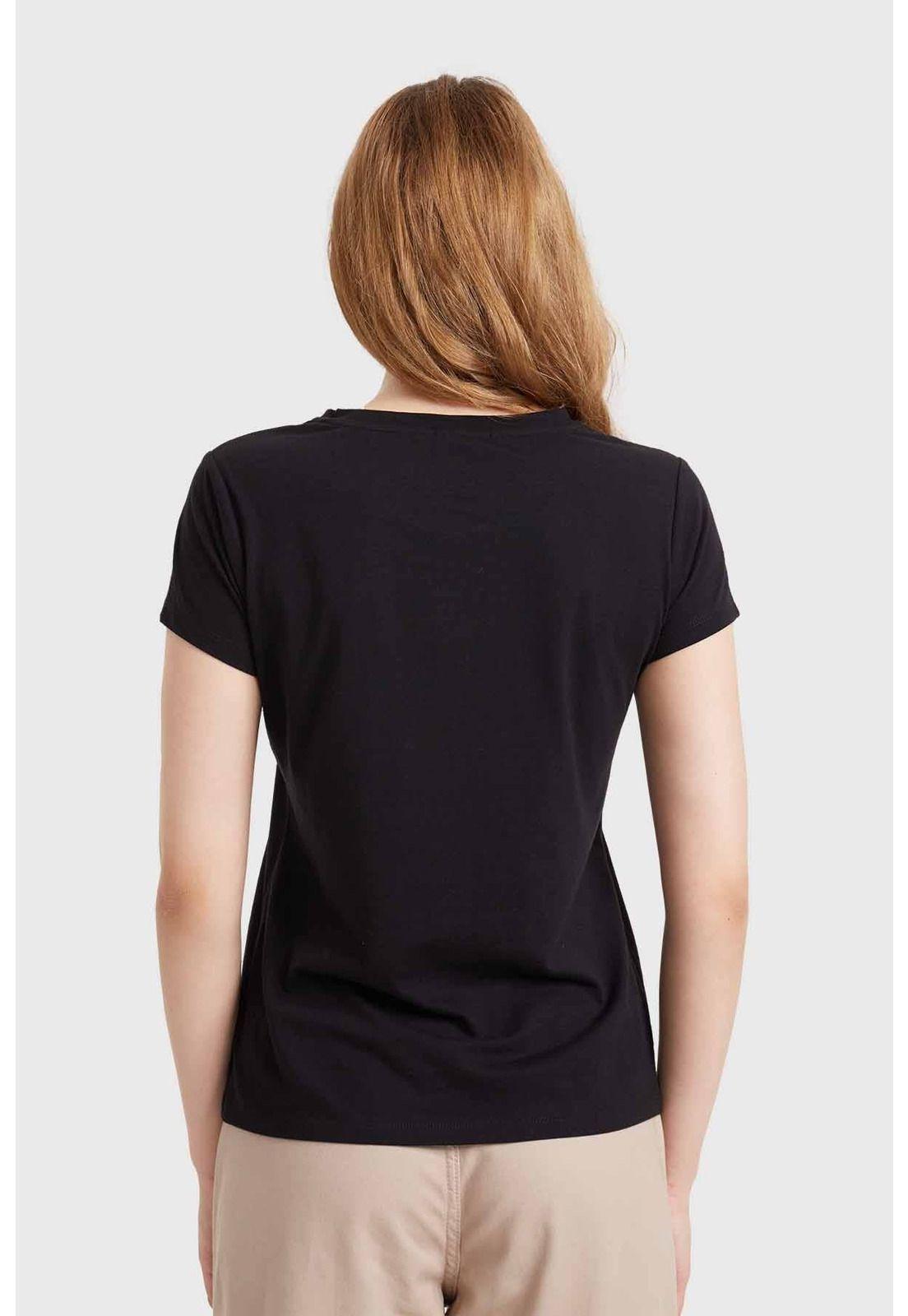 Polera Mujer Básica Print Negro-2