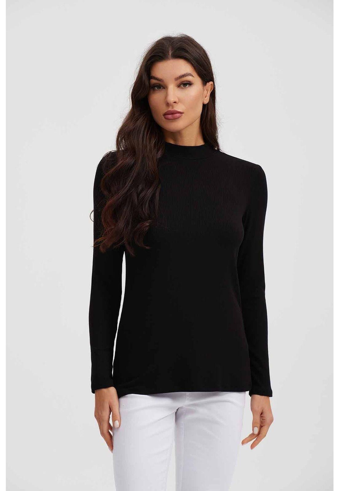 Polera Mujer Manga Larga Negro-0