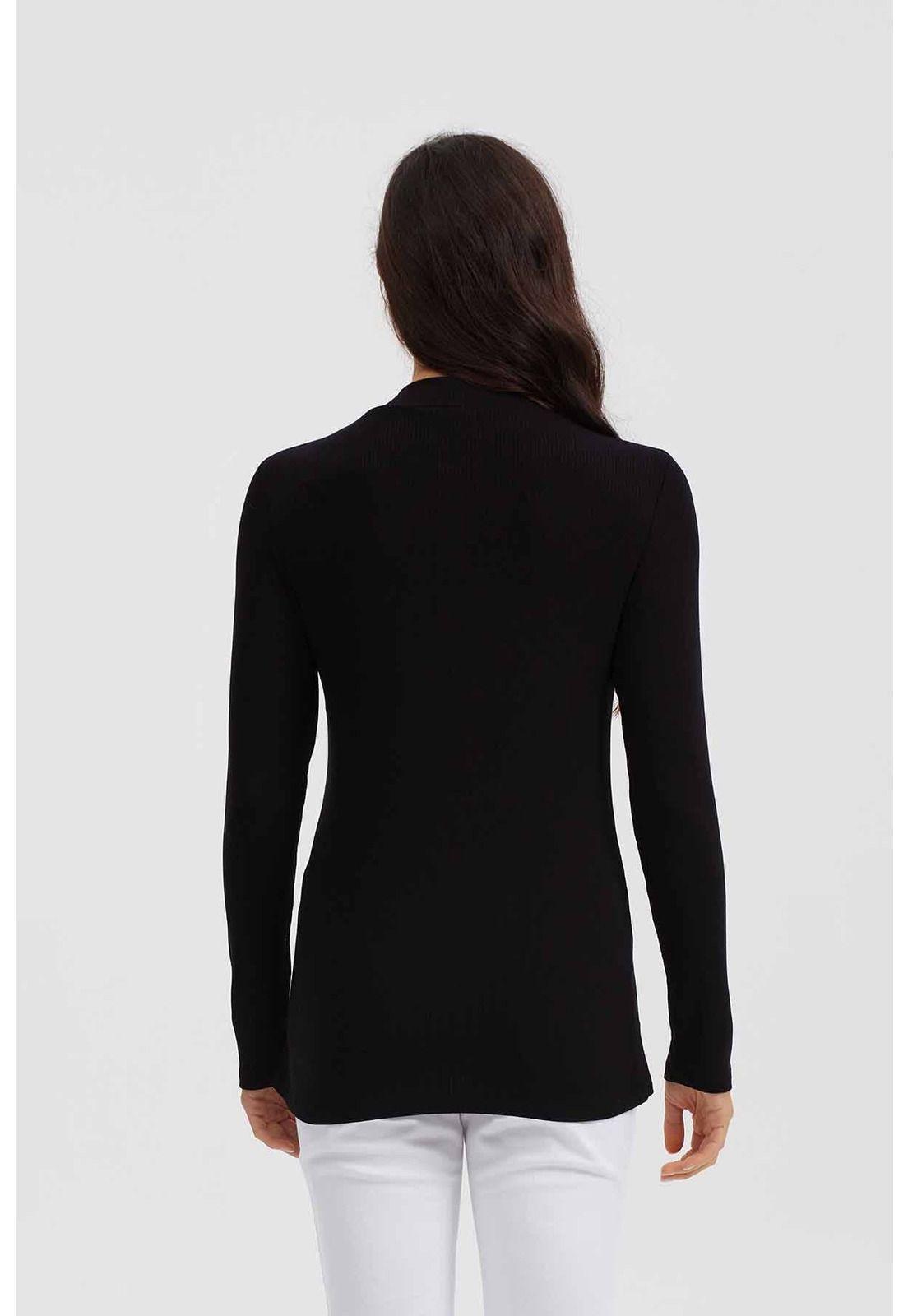 Polera Mujer Manga Larga Negro-2