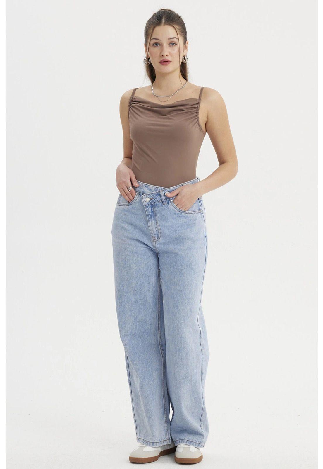 Peto Mujer Drapeado Ajustable Cafe-3