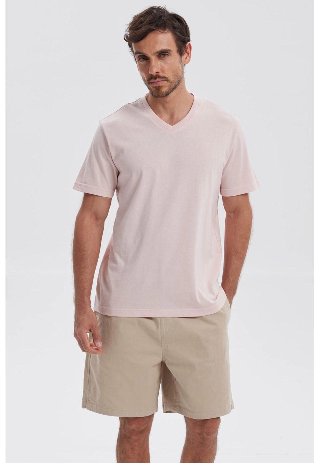 Polera Hombre Básica Rosado-0