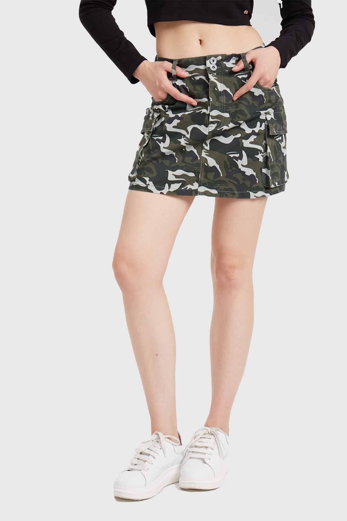 Falda Mujer Camo Verde-0