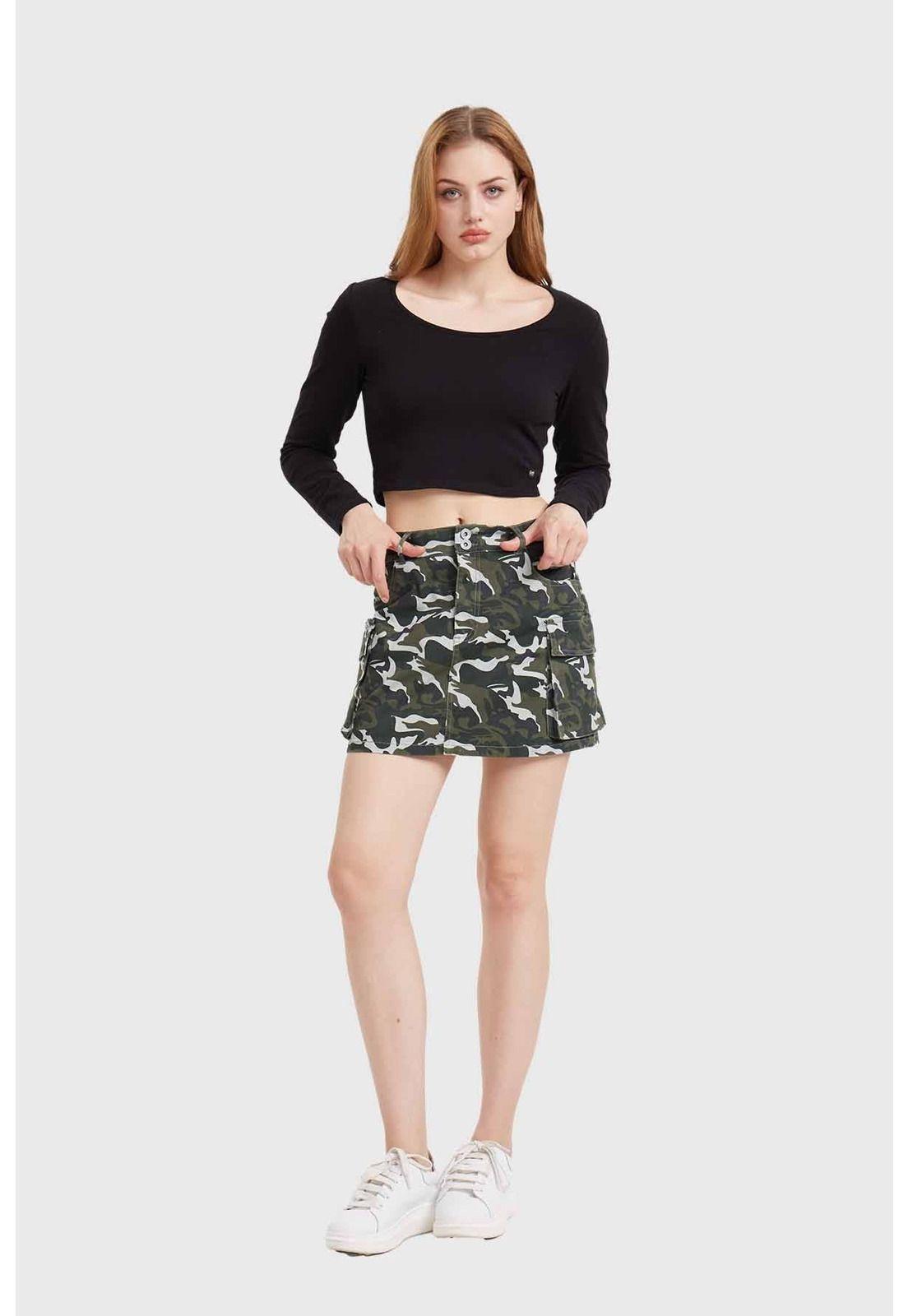 Falda Mujer Camo Verde-3