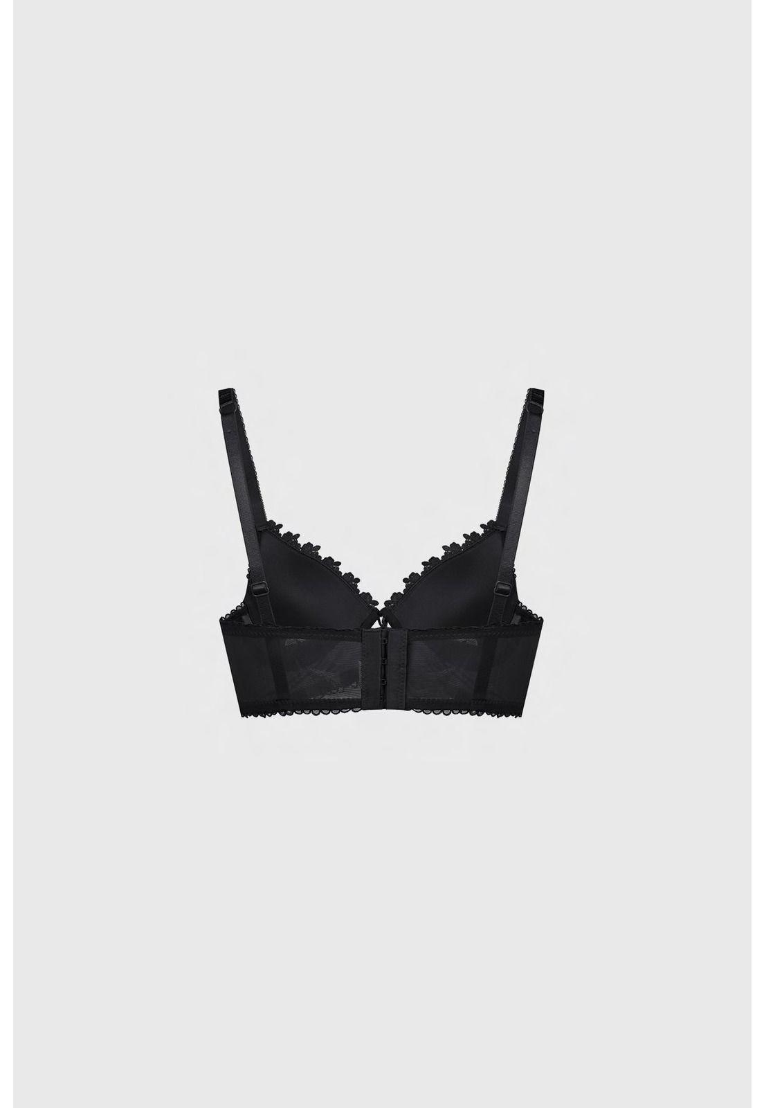 Sostén Mujer Mesh Detalle Macramé Negro-1