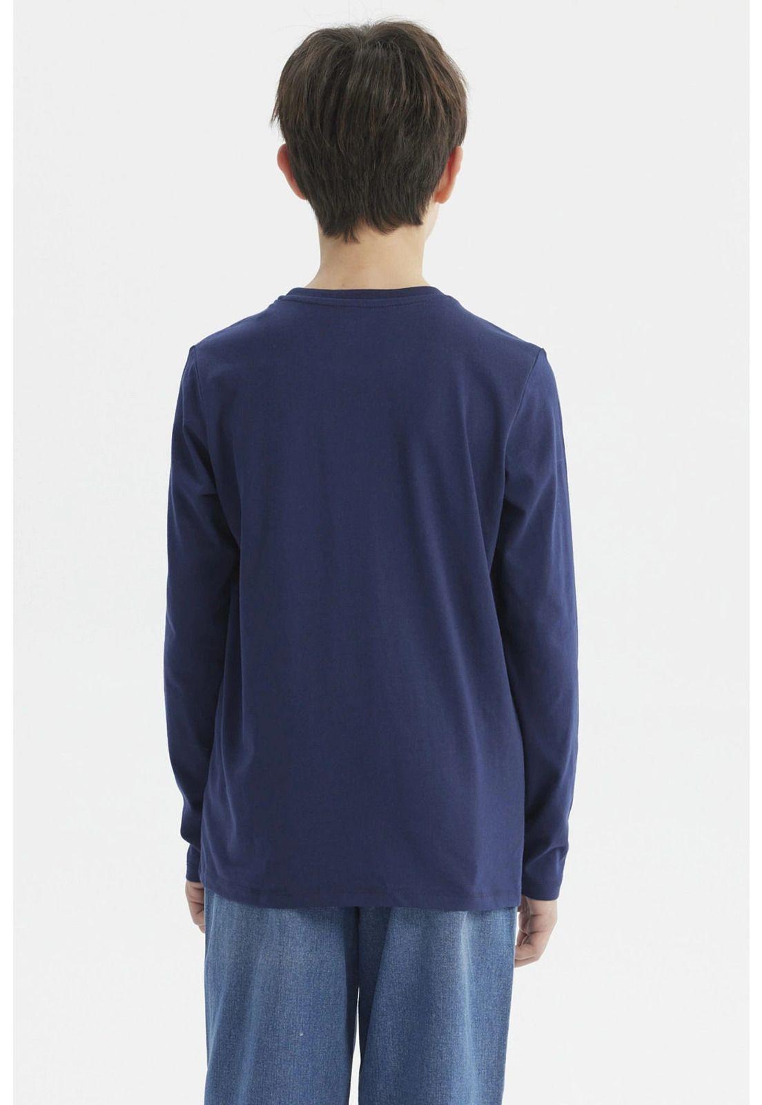 Polera Niño Print Con Relieve Azul Oscuro-2